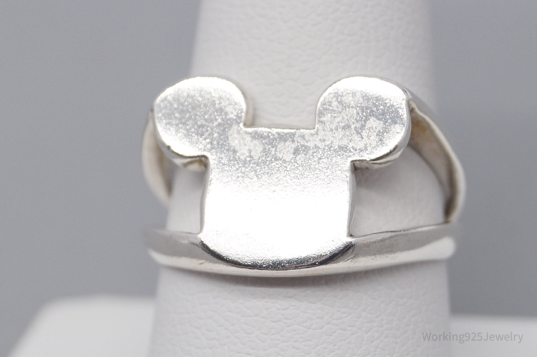 Vintage Walt Disney Productions Mickey Mouse Sterling Silver Ring - Size 8.75