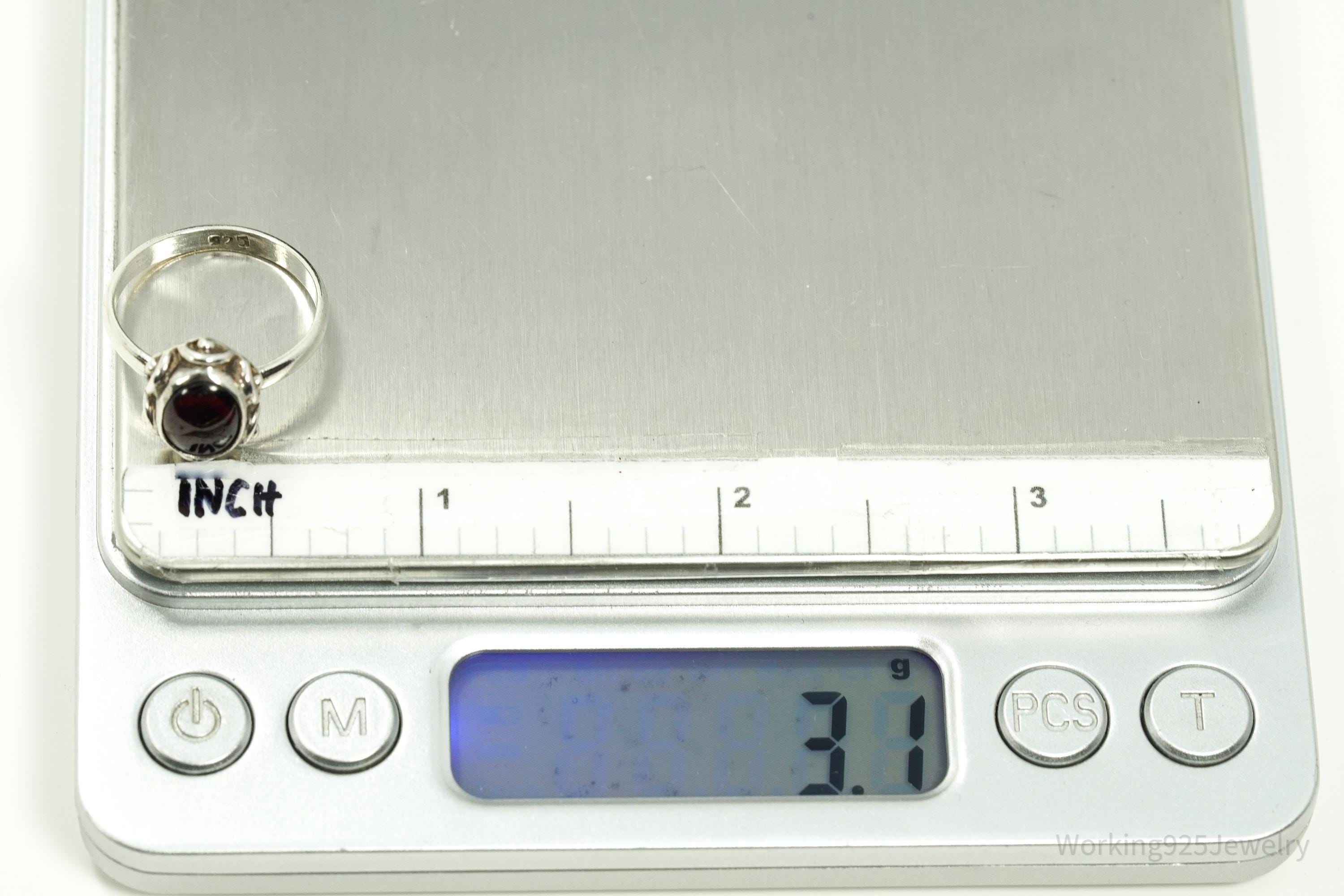 Vintage Rhodolite Garnet Sterling Silver Ring - Size 7