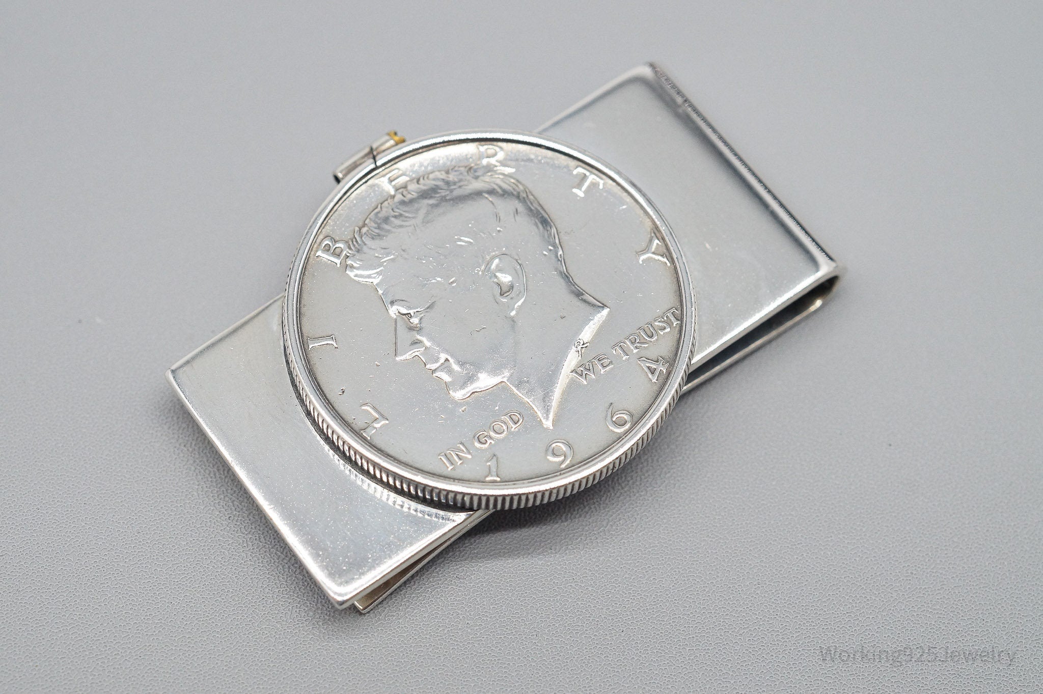 Vintage 1964 Silver Kennedy Half Dollar Coin ORB Sterling Silver Money Clip