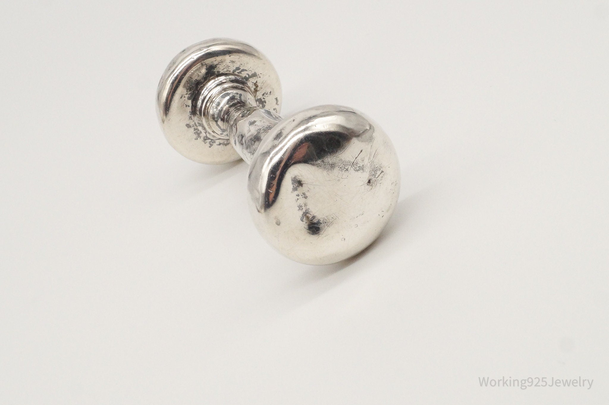 Large Antique Designer Webster Co Sterling Silver Baby Rattle