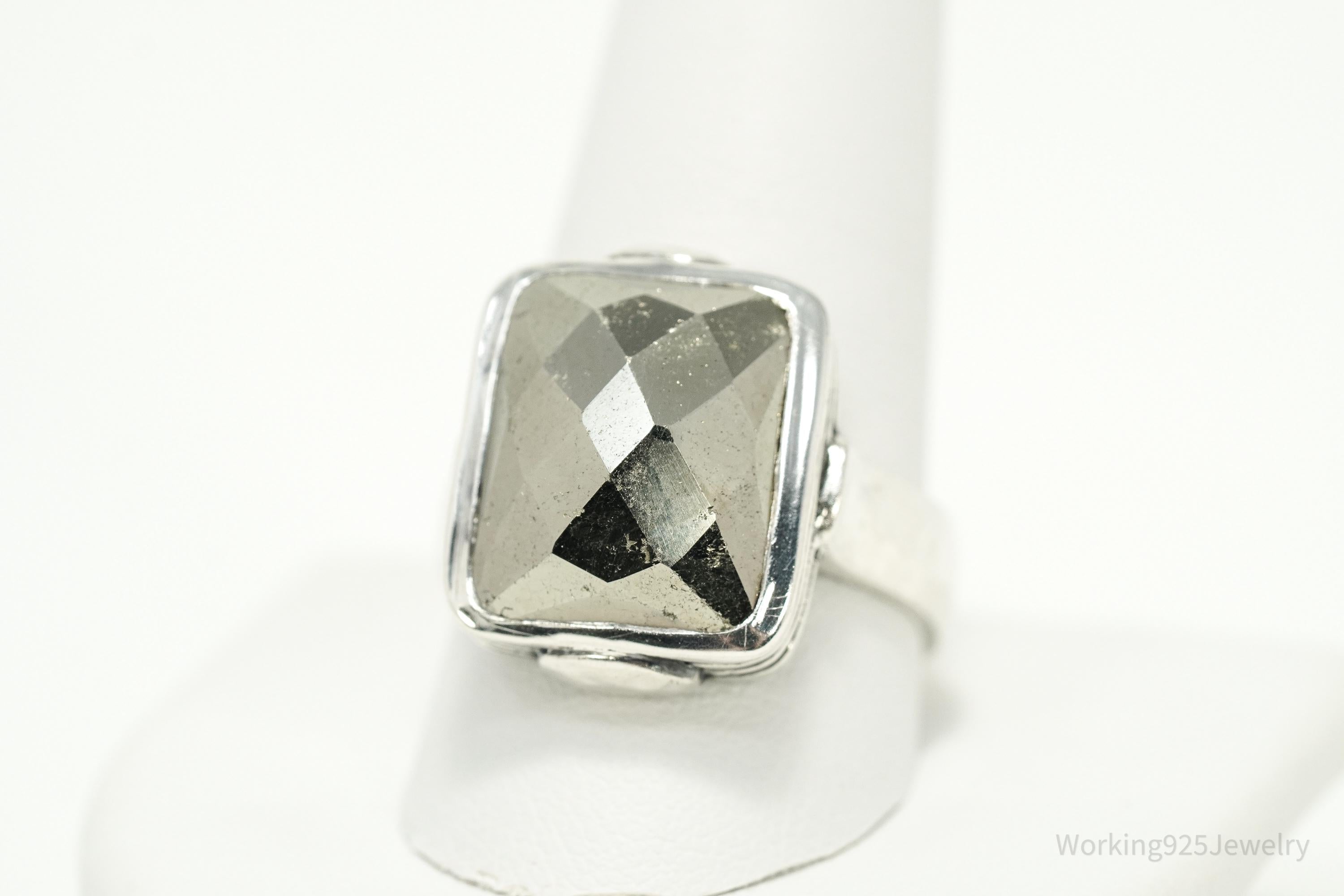 Vintage Designer Silpada Retired Pyrite Sterling Silver Ring - Size 11