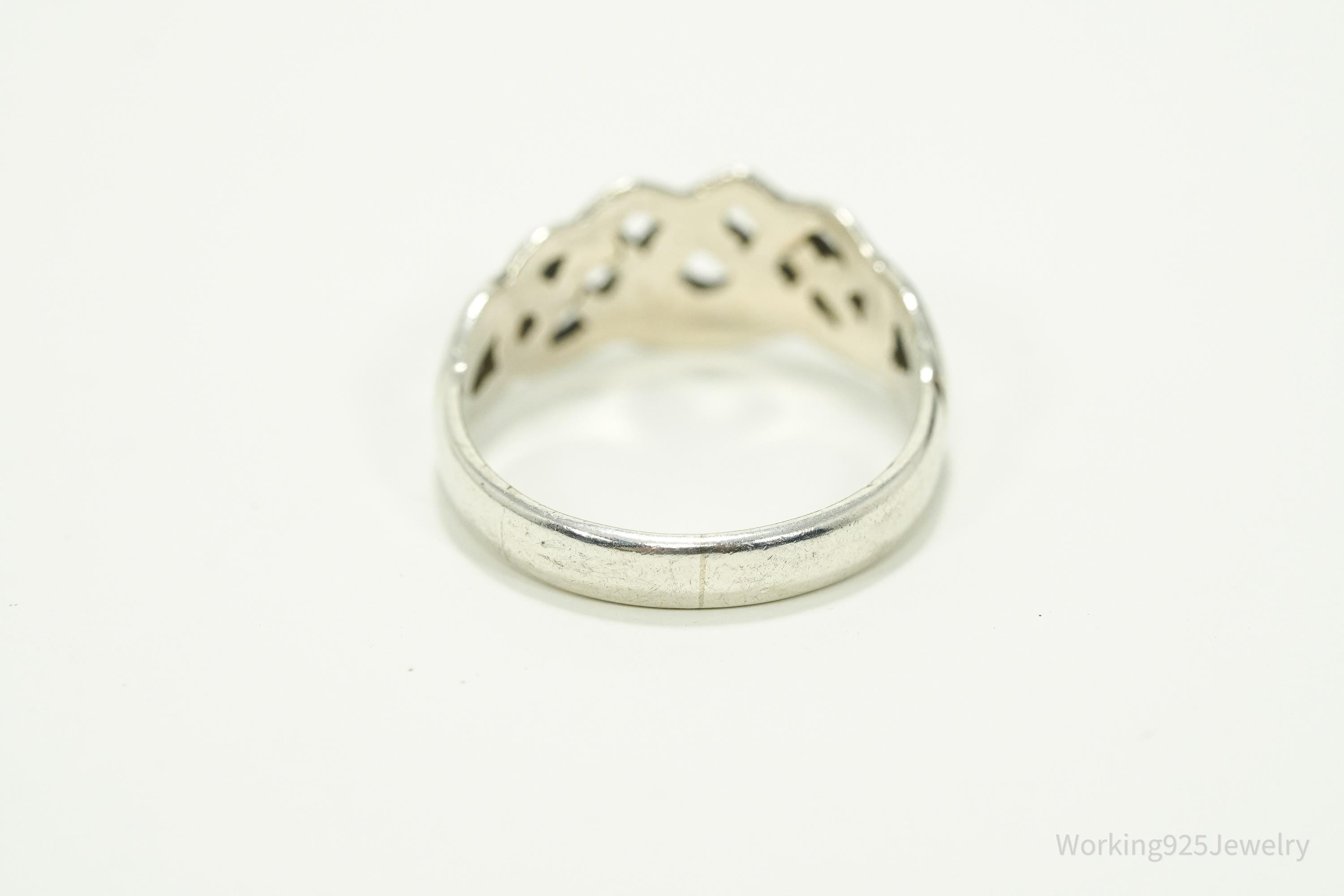 Vintage Irish Celtic Knots Sterling Silver Ring - Size 5.5