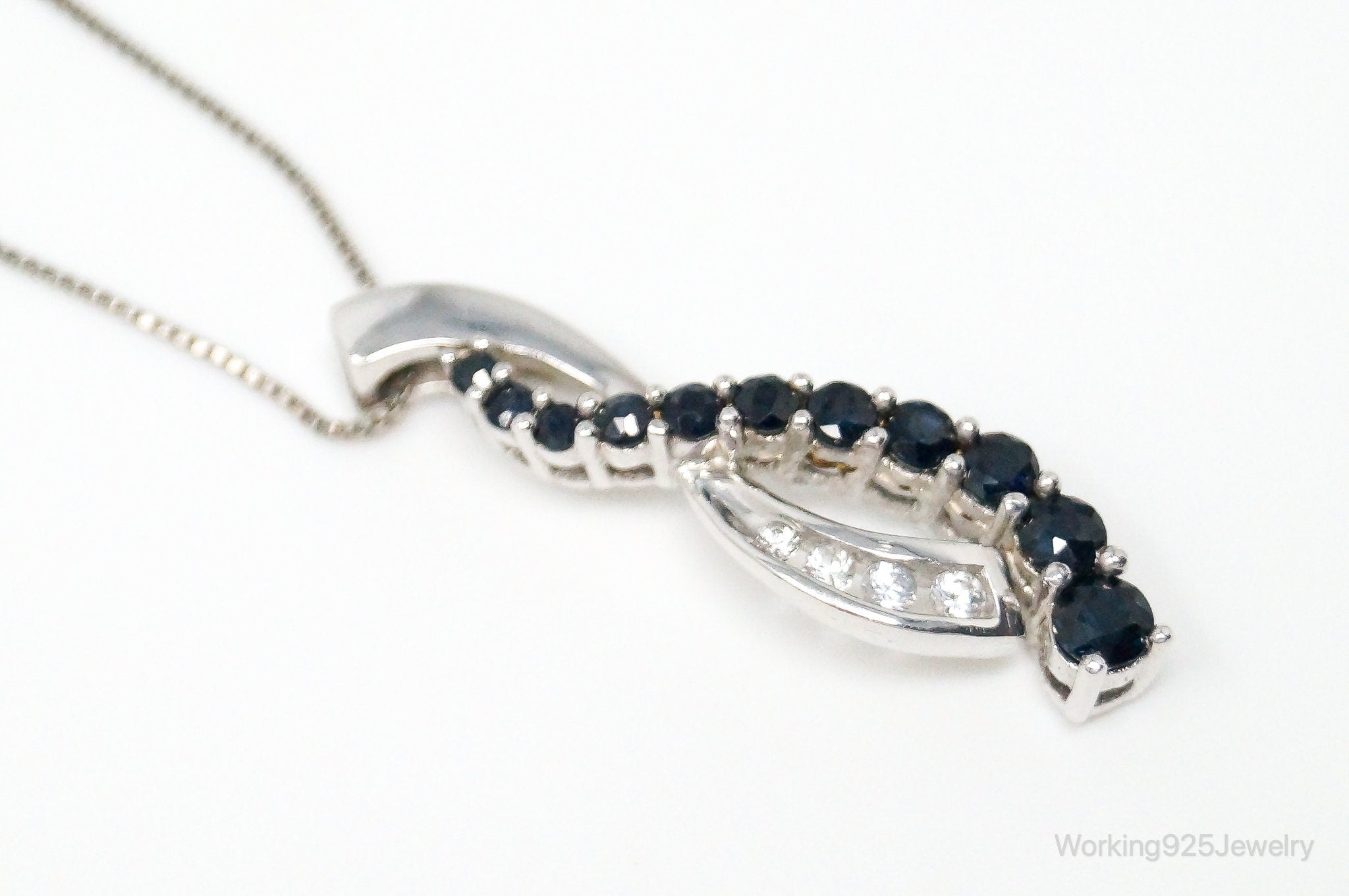Designer Alwand Vahan Sapphire Cubic Zirconia Sterling Silver Necklace