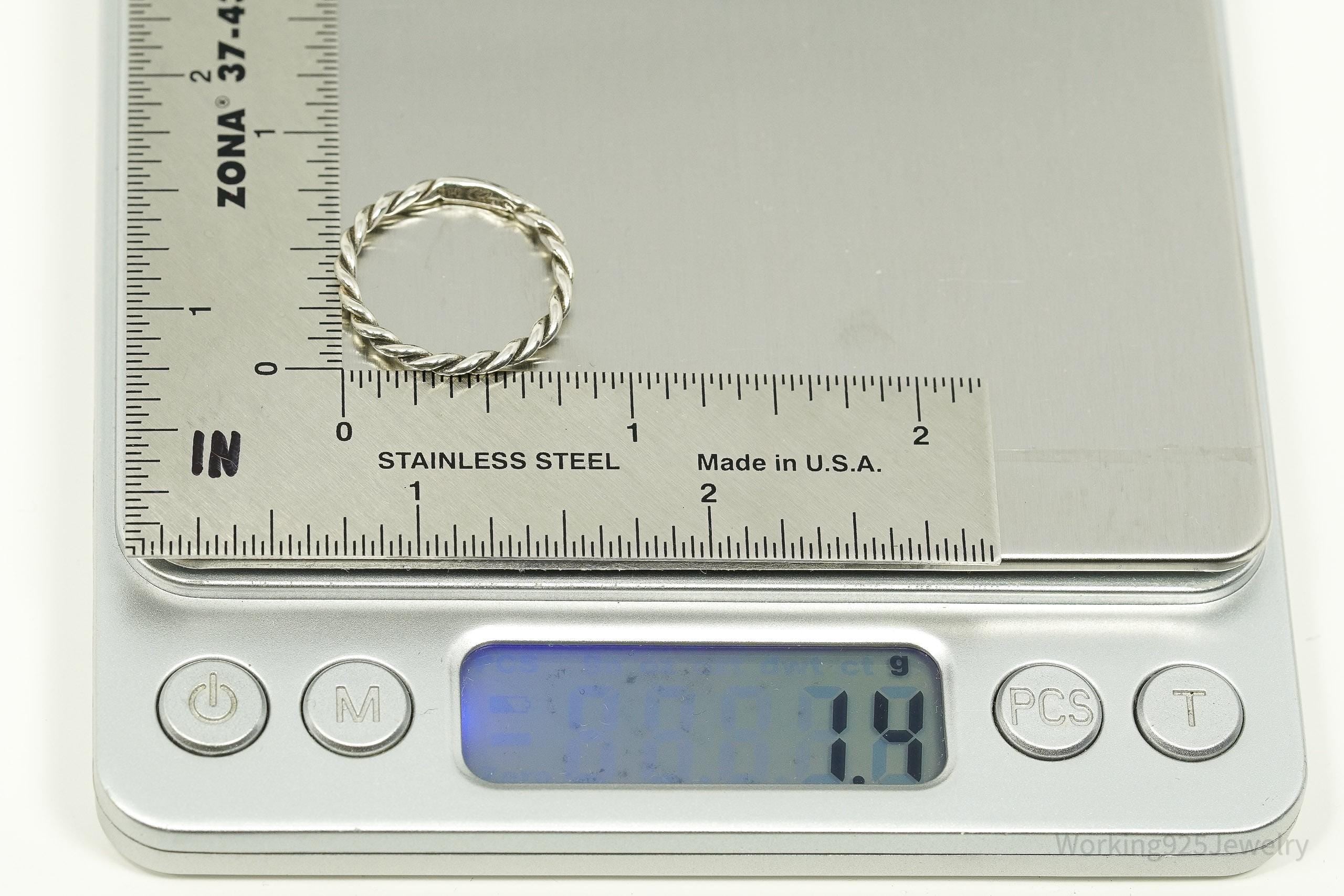 Vintage Native Designer Carolyn Pollack Sterling Silver Band Ring Size 7.25