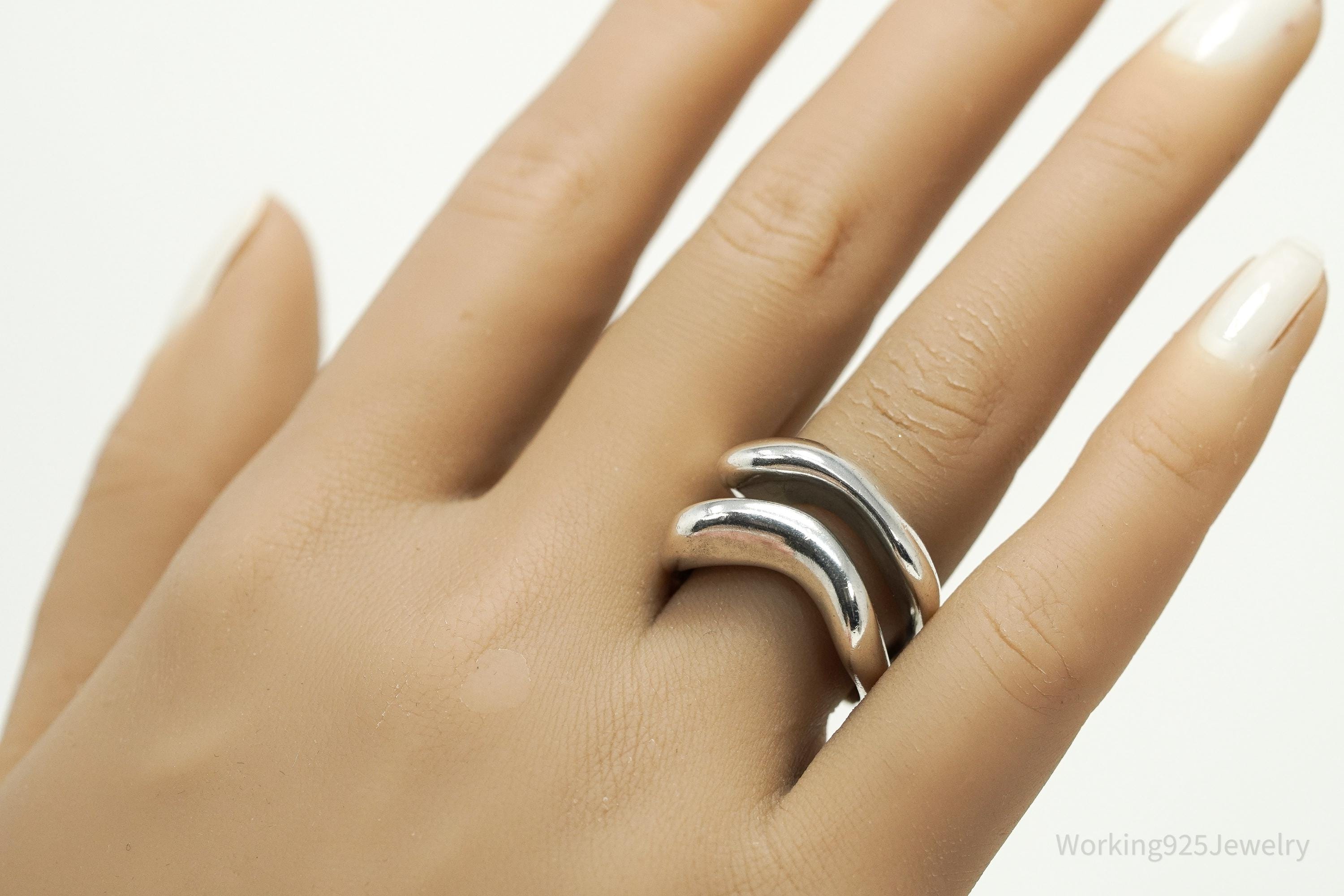 Vintage RLM Studio Modernist Style Sterling Silver Ring - Size 7.75