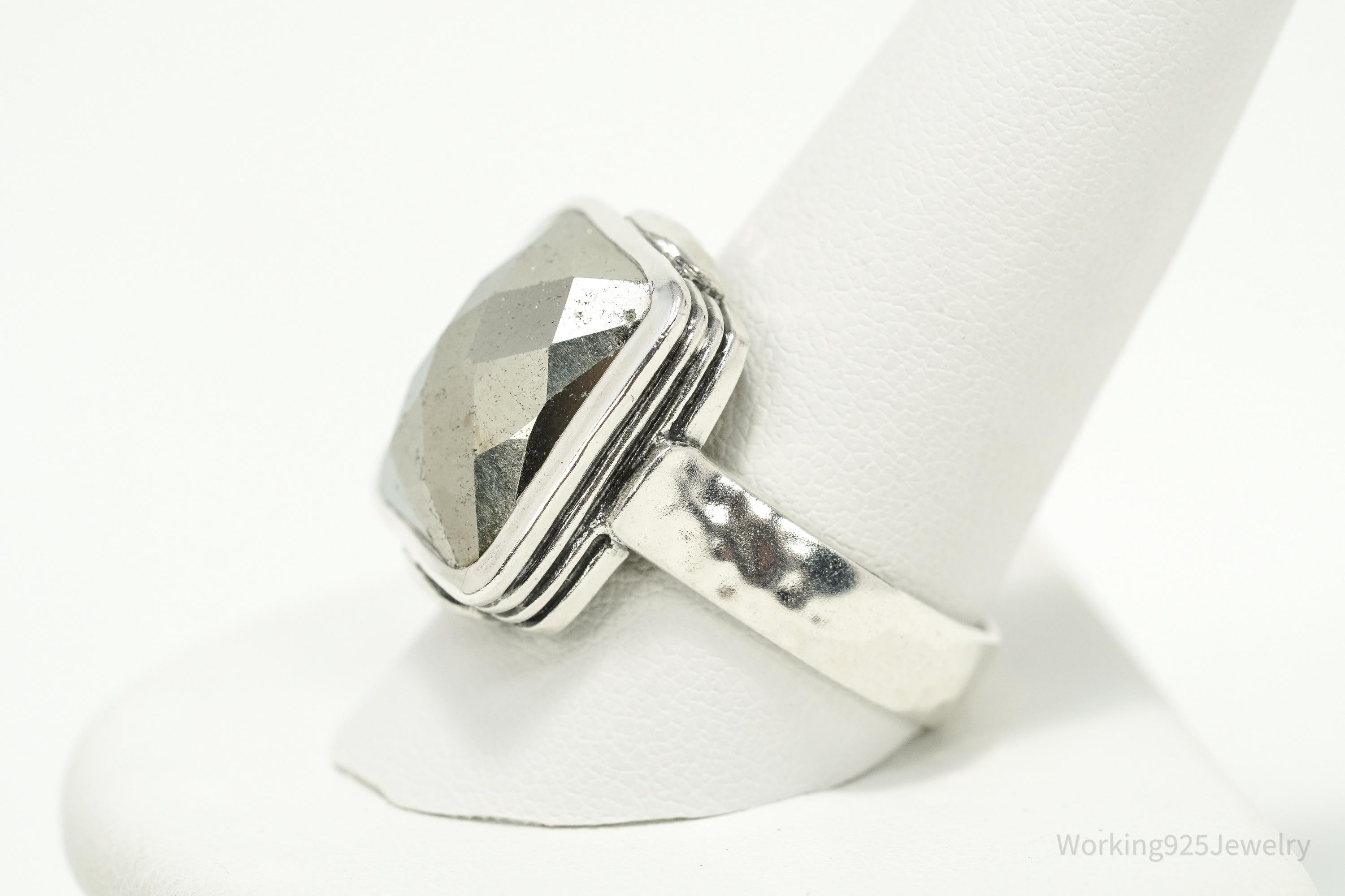 Vintage Designer Silpada Retired Pyrite Sterling Silver Ring - Size 11