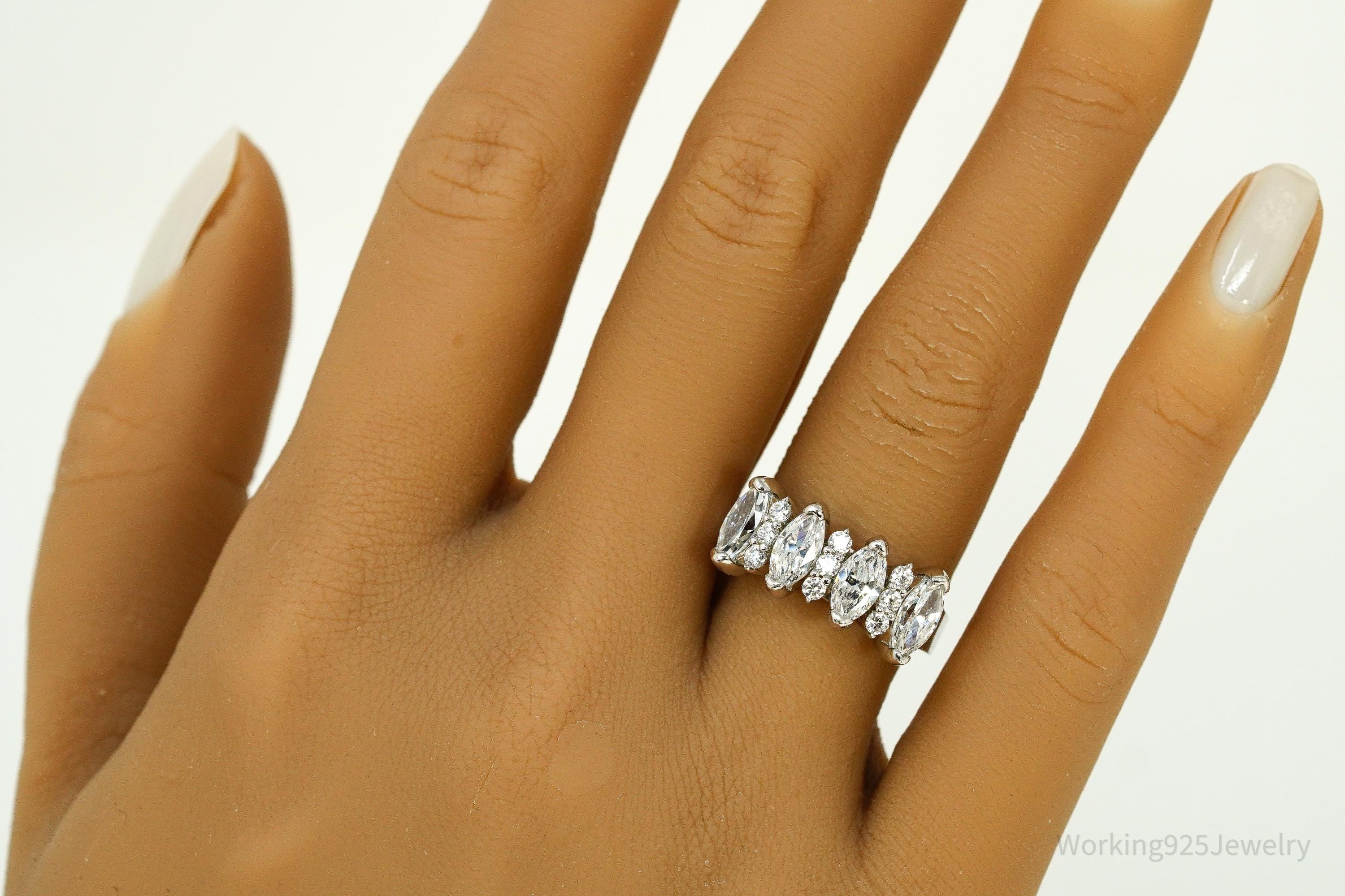 Vintage Cubic Zirconia Sterling Silver Ring Size 7