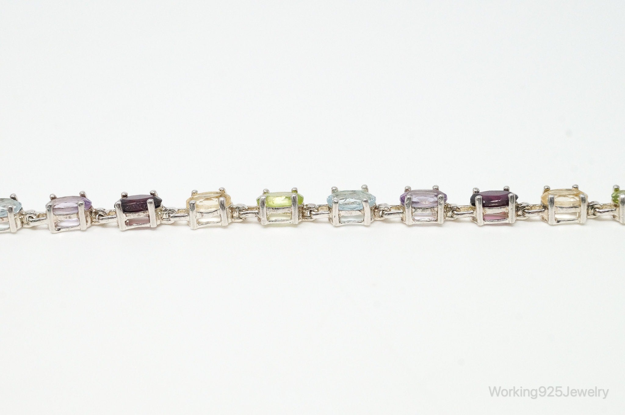 Vintage Designer ADI Multi Gem Sterling Silver Bracelet