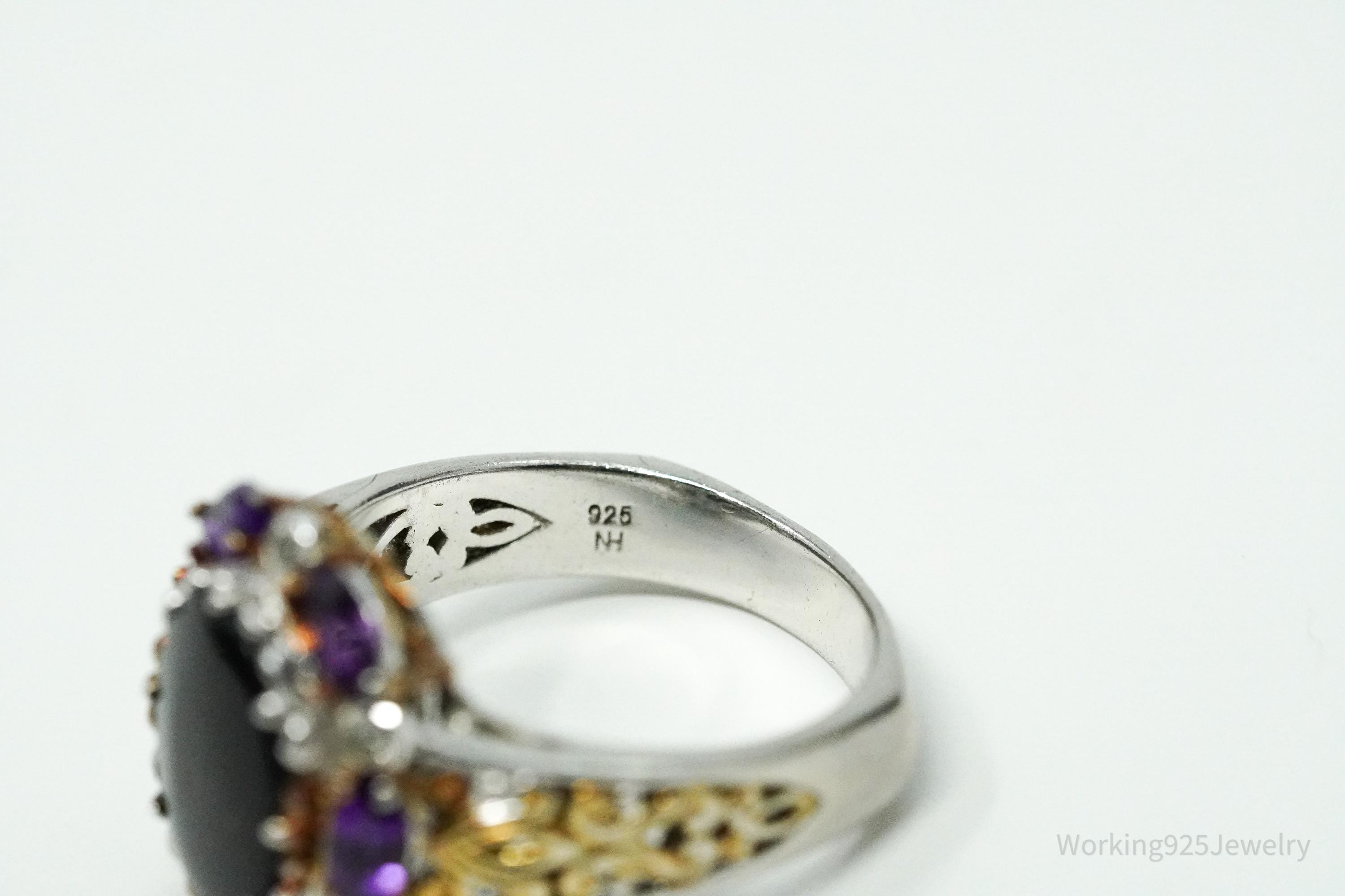 Designer Michael Valitutti "Gems En Vogue" Palladium Sterling Silver Ring Size 11