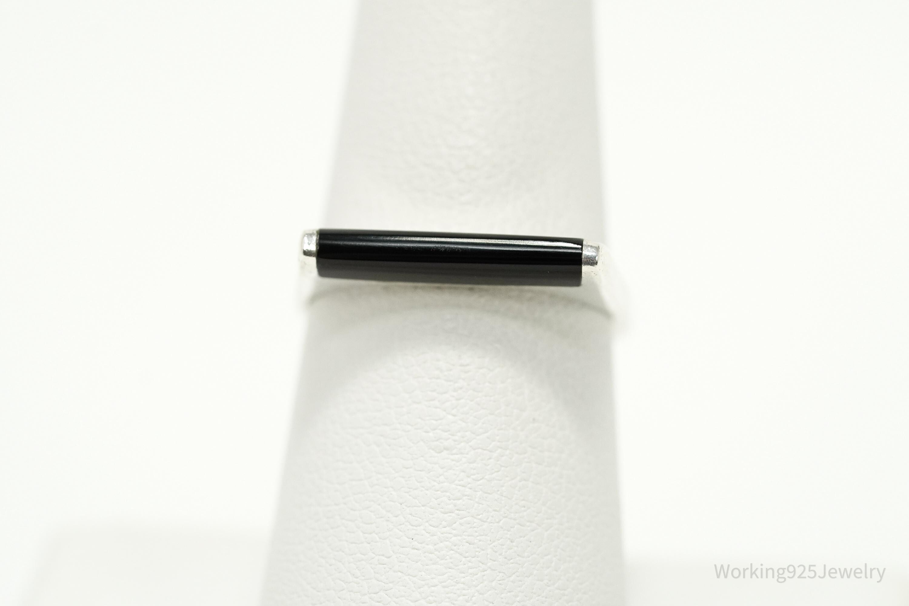 Vintage Black Onyx Sterling Silver Ring - Size 7