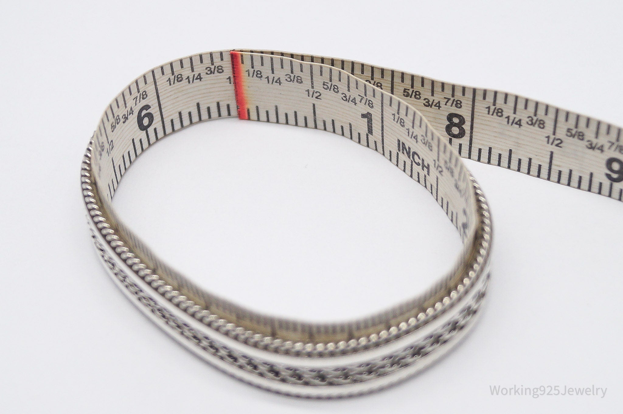 Vintage Native American Tahe Sterling Silver Rope Cable Cuff Bracelet - 6.5"