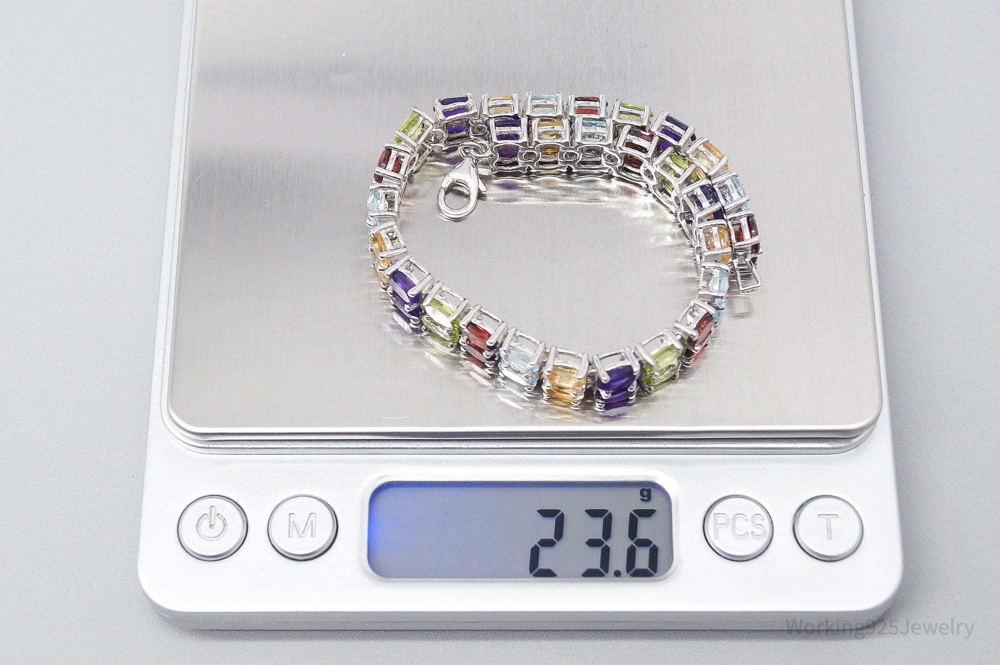 Vintage JTV TGGC Multi Gemstone Sterling Silver Bracelet