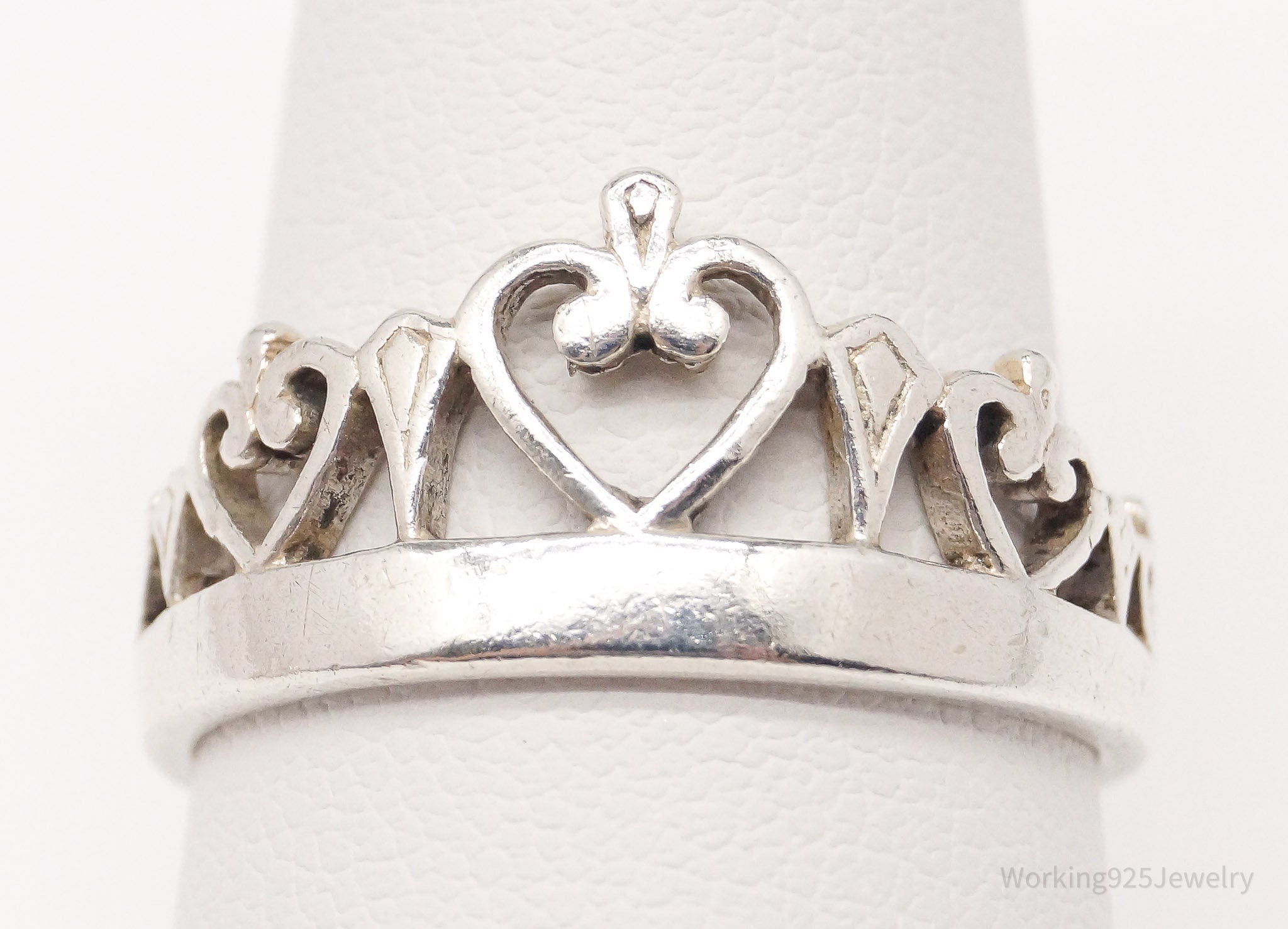 Vintage Crown Sterling Silver Ring - Size 8.75