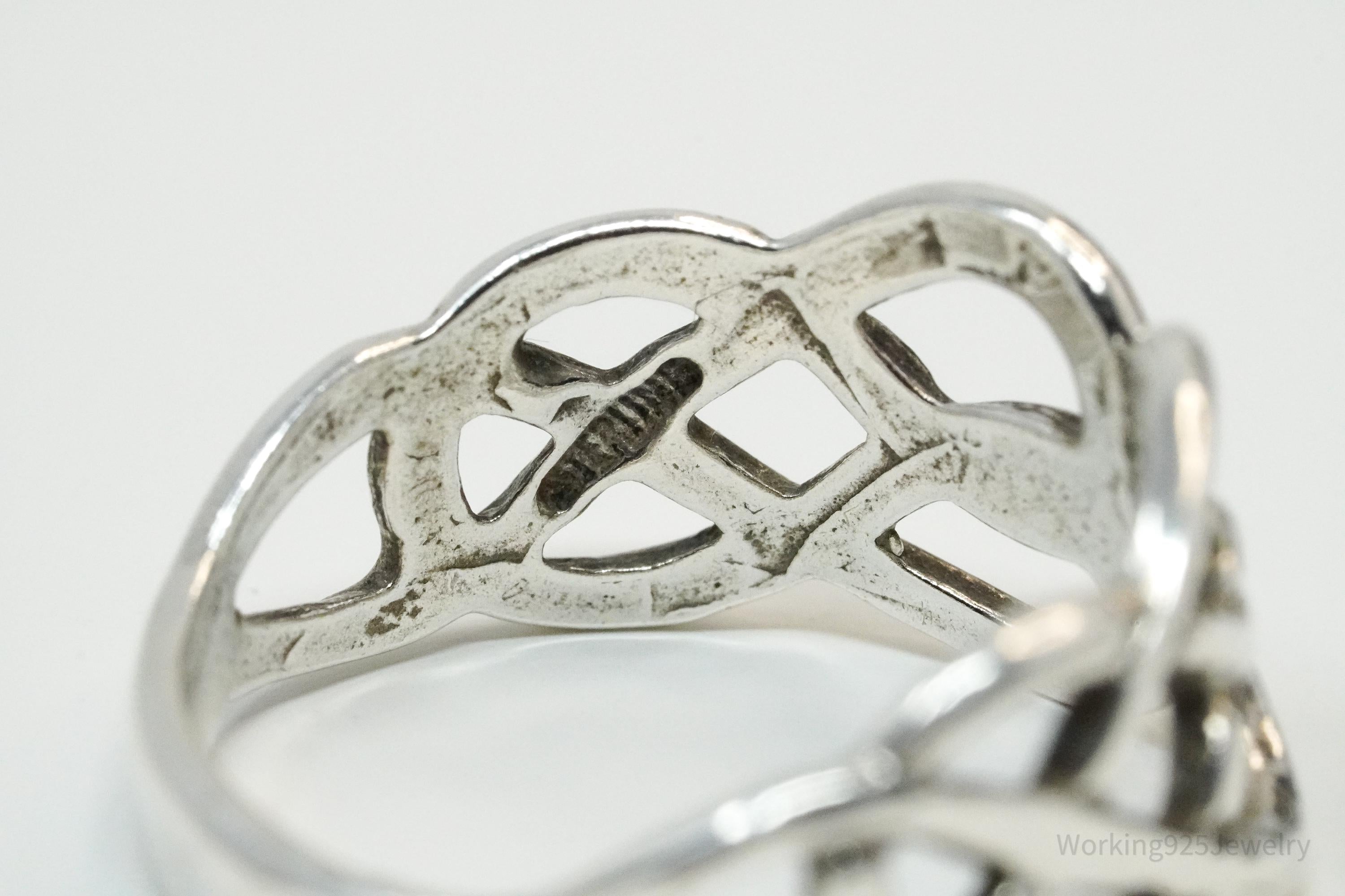 Vintage Celtic Knots Sterling Silver Ring - Size 7