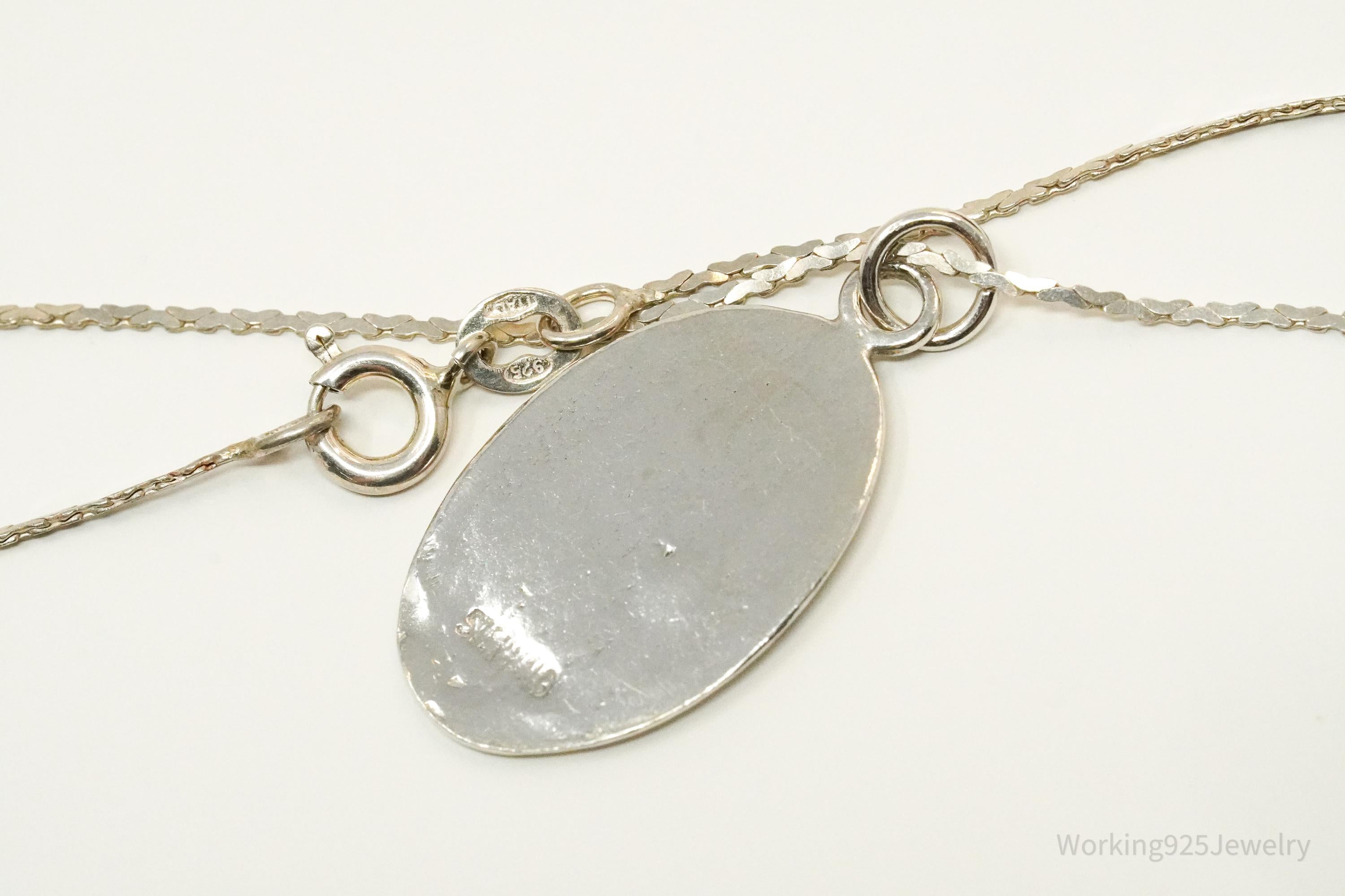 Vintage Saint Christopher Sterling Silver Necklace 20"