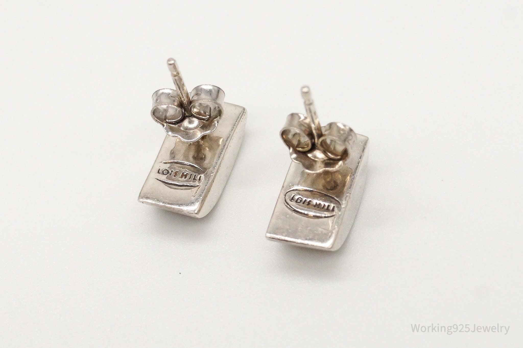 Designer Lois Hill Woven Sterling Silver Earrings