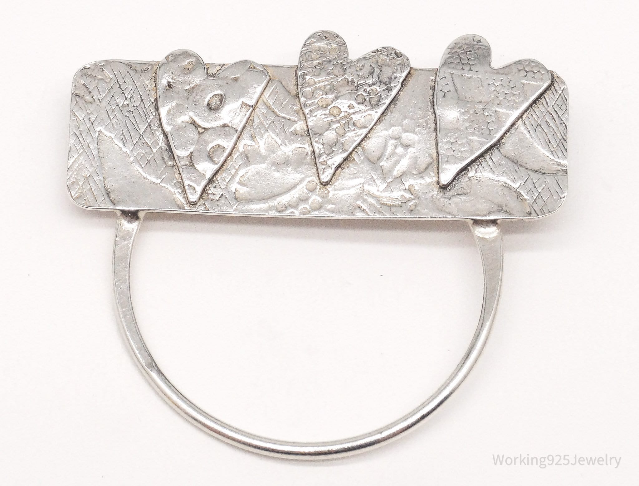 Vintage Designer Katie Enewold Handcrafted Whimsical Sterling Silver Brooch