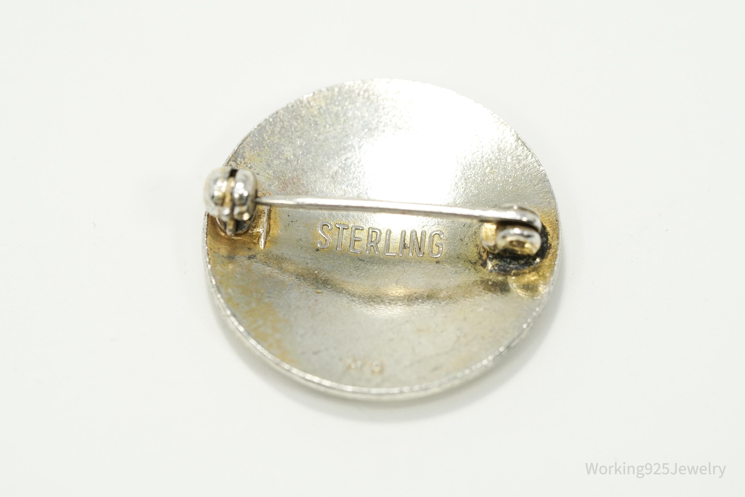 Antique 1920s American Red Cross Nurses Aide Volunteer Sterling Silver Brooch Pin Badge