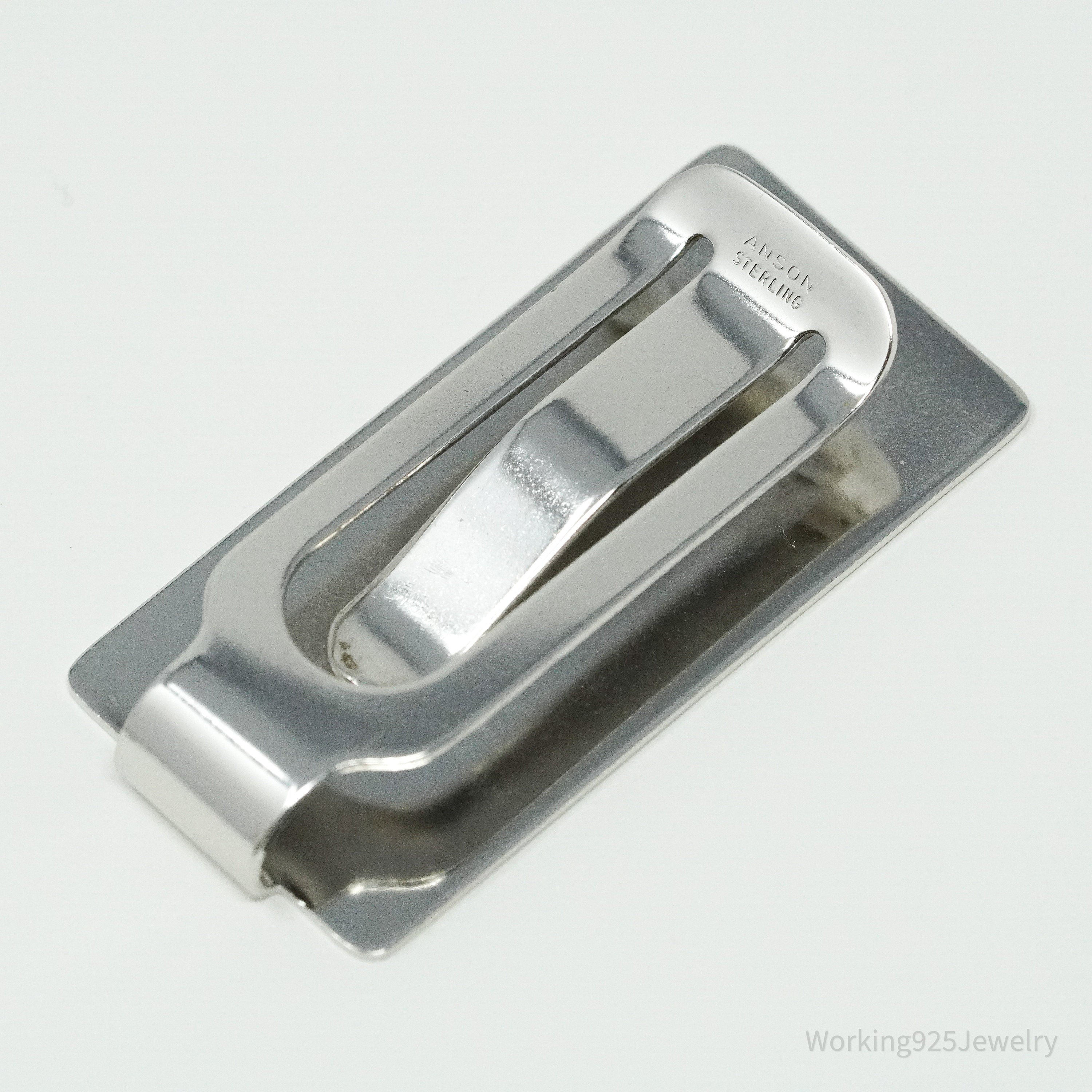 Vintage Designer Anson Sterling Silver Money Tie Money Clip