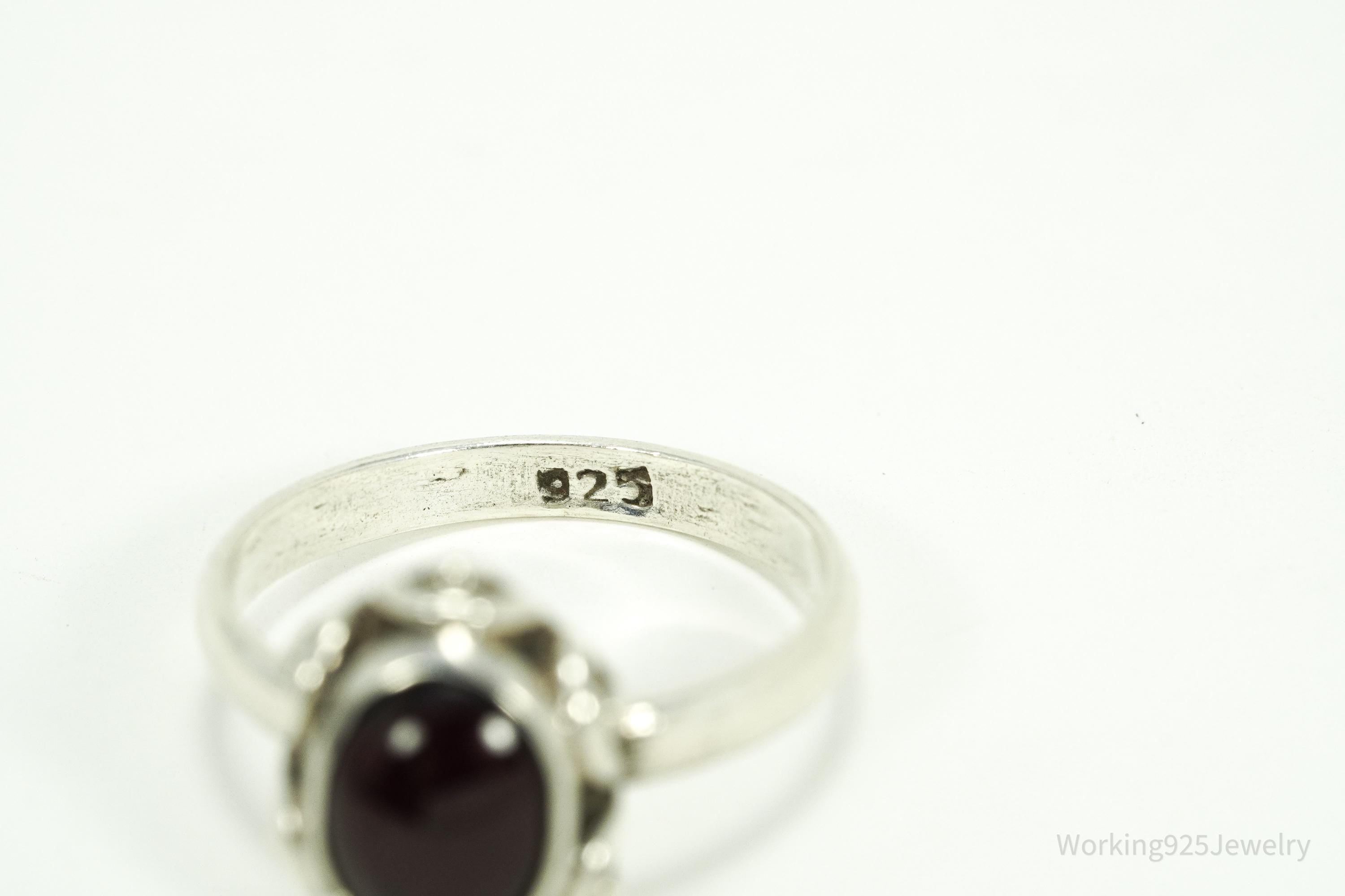 Vintage Rhodolite Garnet Sterling Silver Ring - Size 7