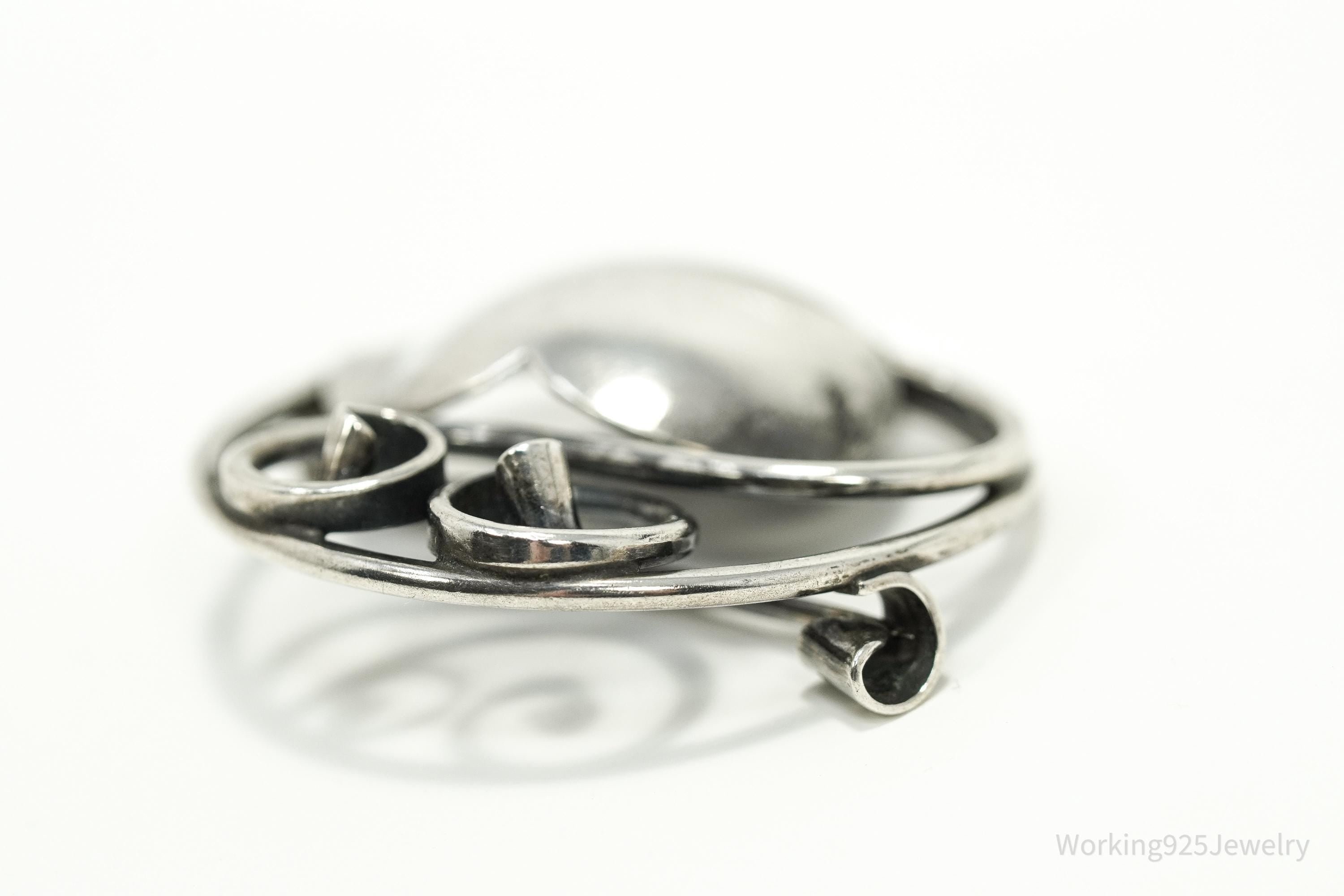 MCM Vintage Danish Modernist John Lauritzen 830S Silver Brooch Pin