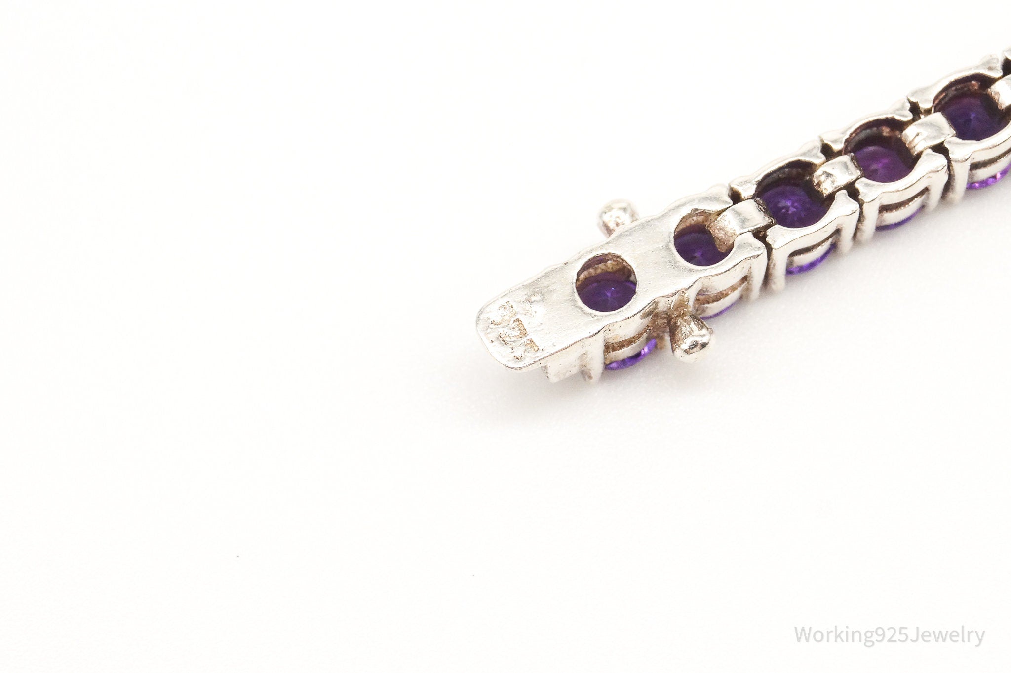 Vintage Purple Cubic Zirconia Sterling Silver Bracelet