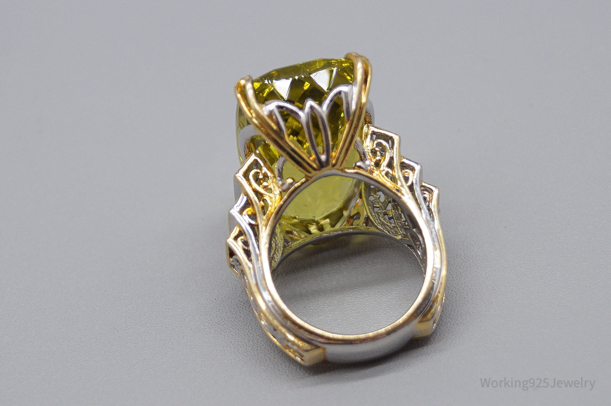 Michael Valitutti Ouro Verde Chrome Diopside Gold Sterling Silver Ring - Size 6