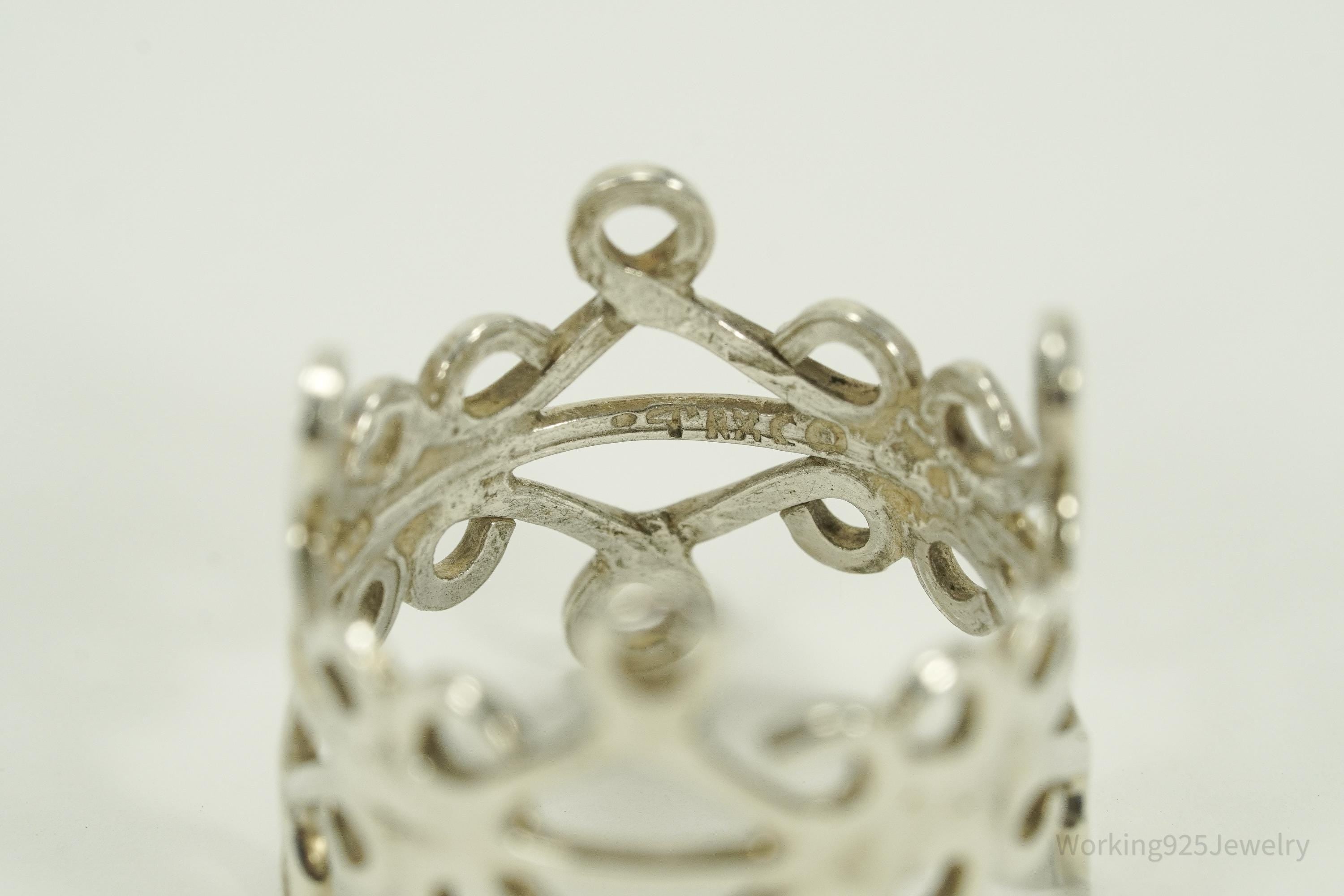 Vintage Mexico Modernist Sterling Silver Ring - Size 5.75