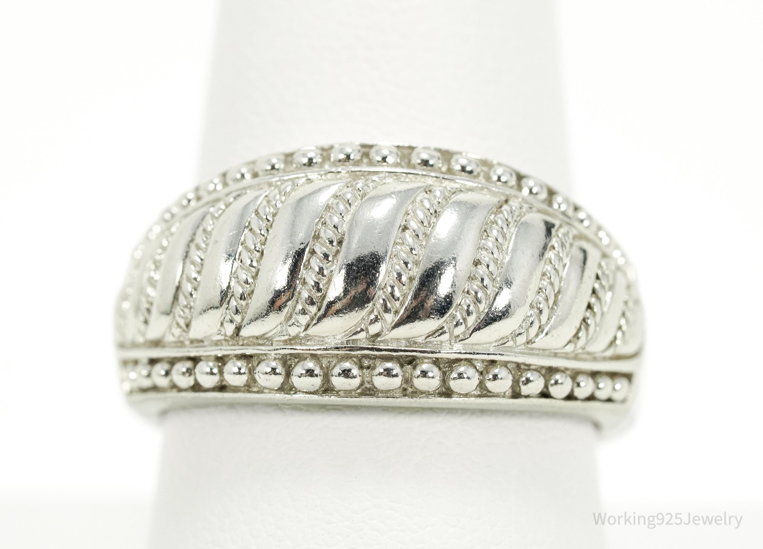 Vintage Designer Judith Ripka Sterling Silver Band Ring - Size 10