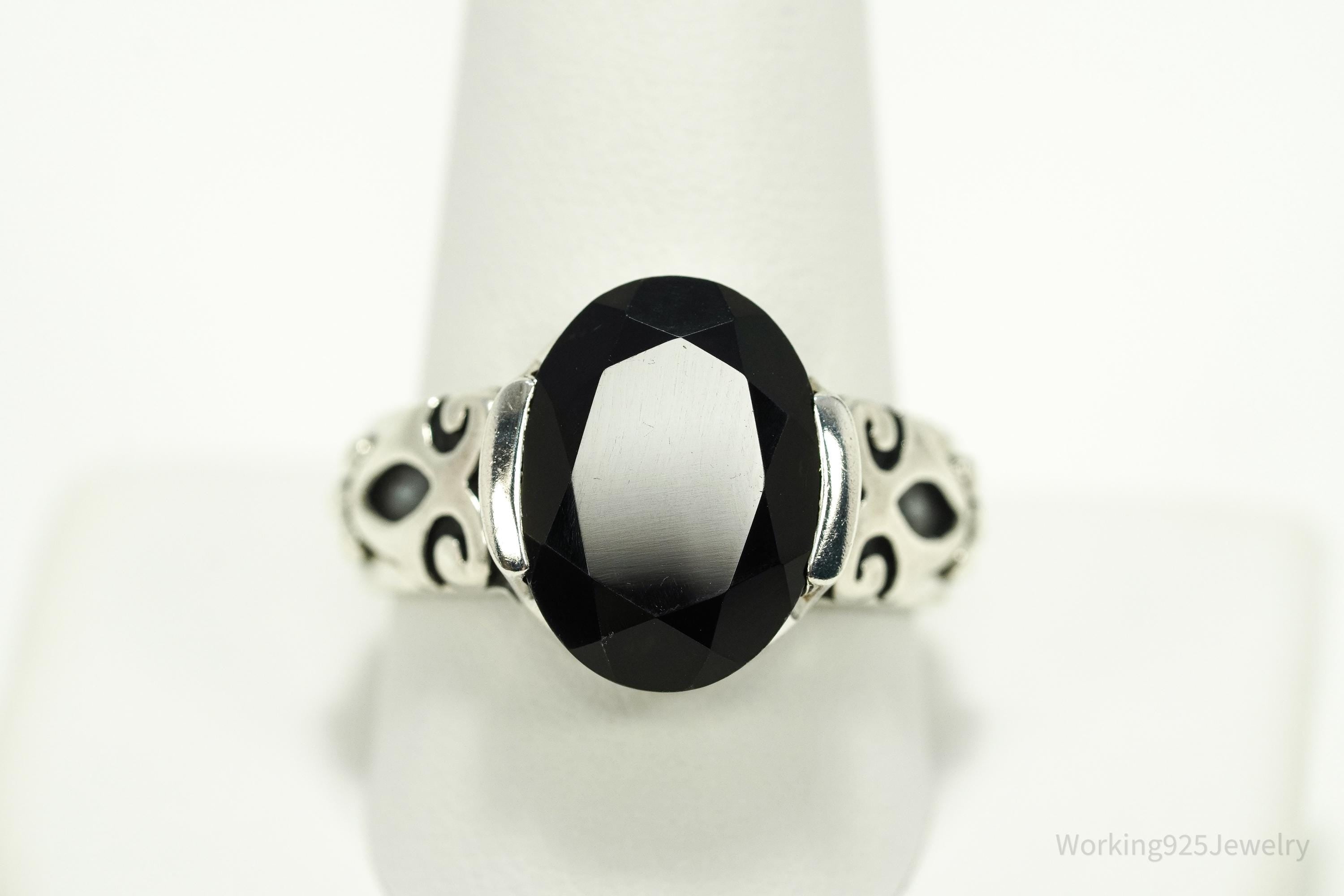 Vintage Designer Silpada Black Onyx Sterling Silver Ring - Size 11