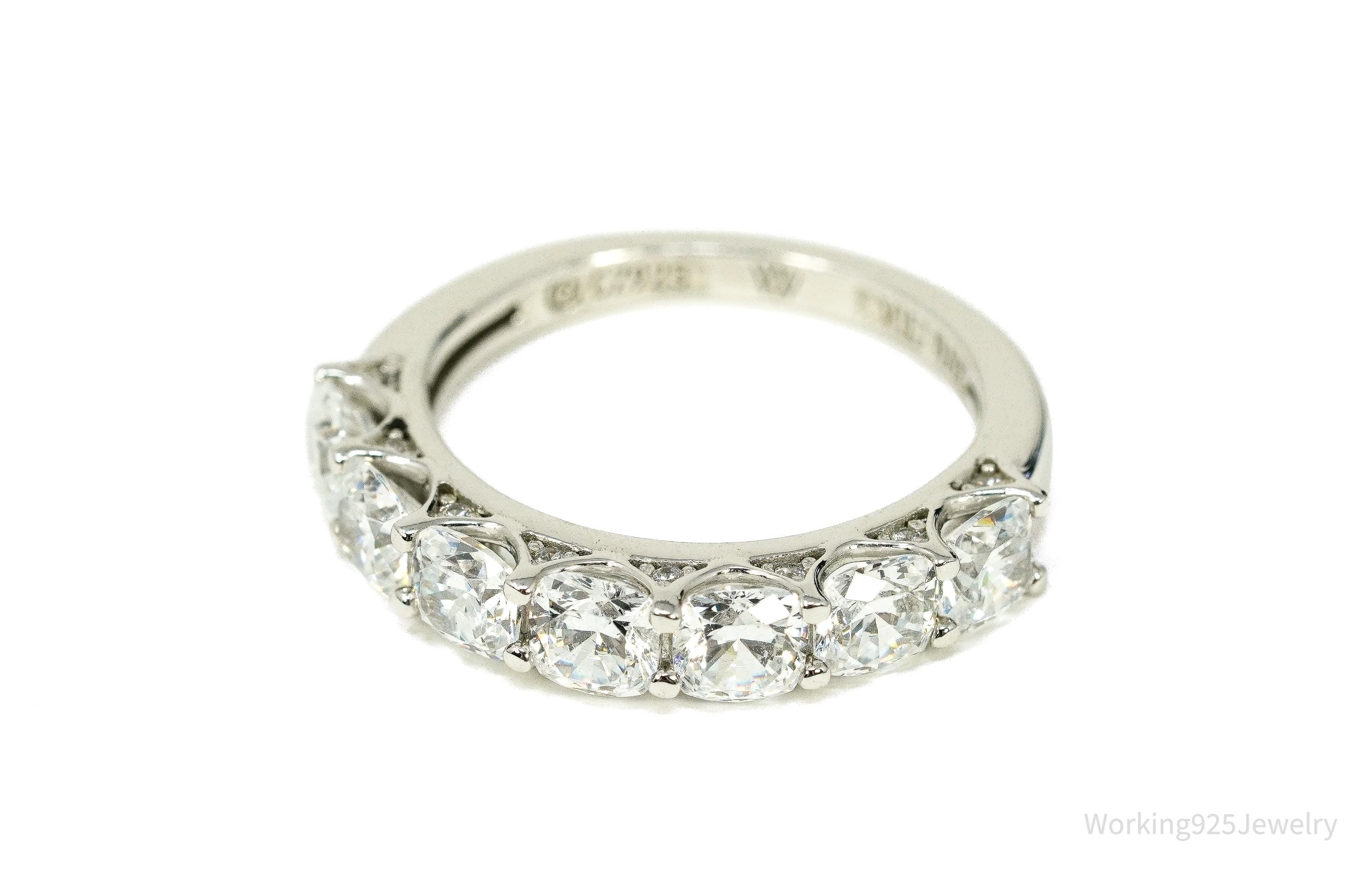 Vintage Cubic Zirconia Sterling Silver Band Ring - Size 6