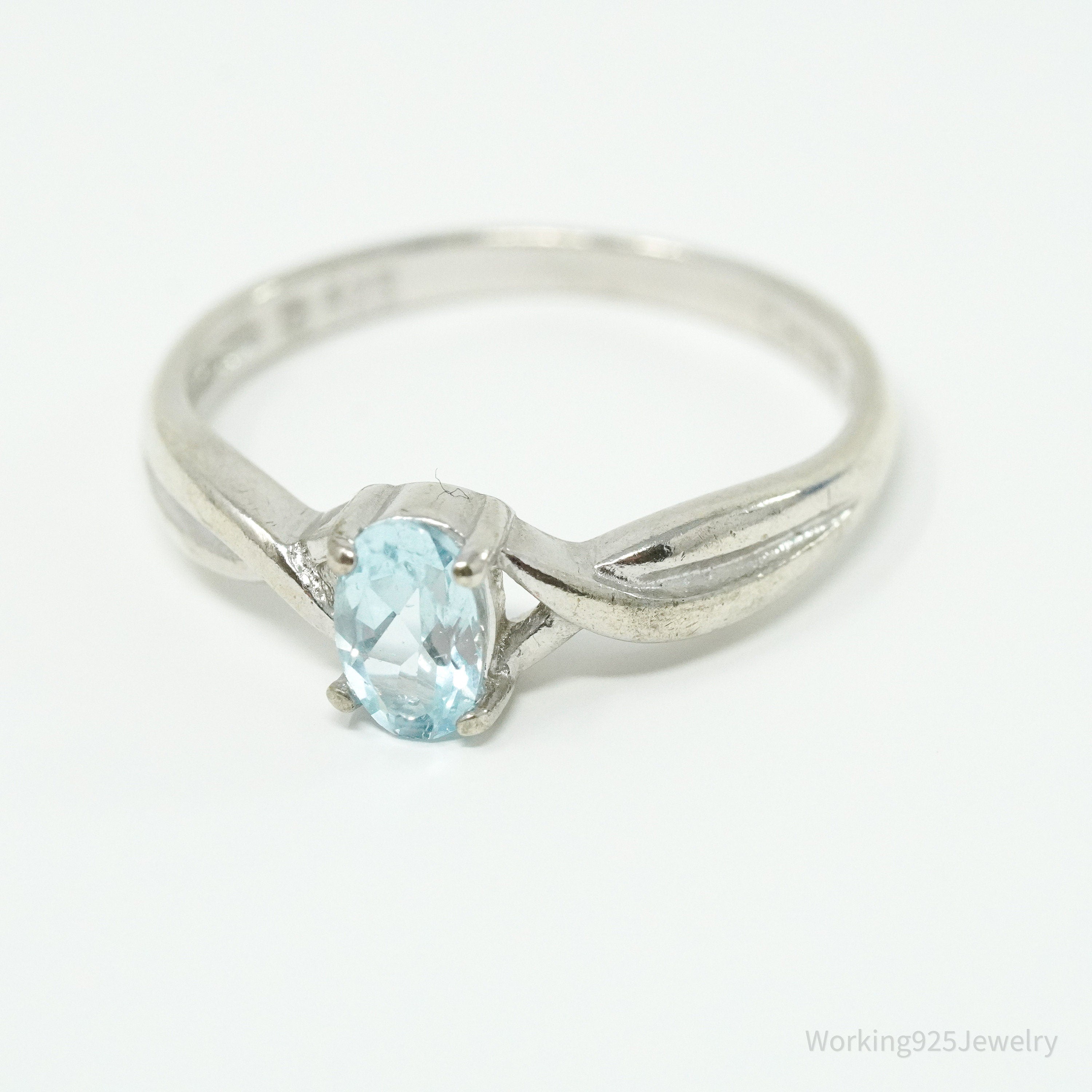 Vintage Ross Simons Blue Topaz Sterling Silver Ring - Size 7