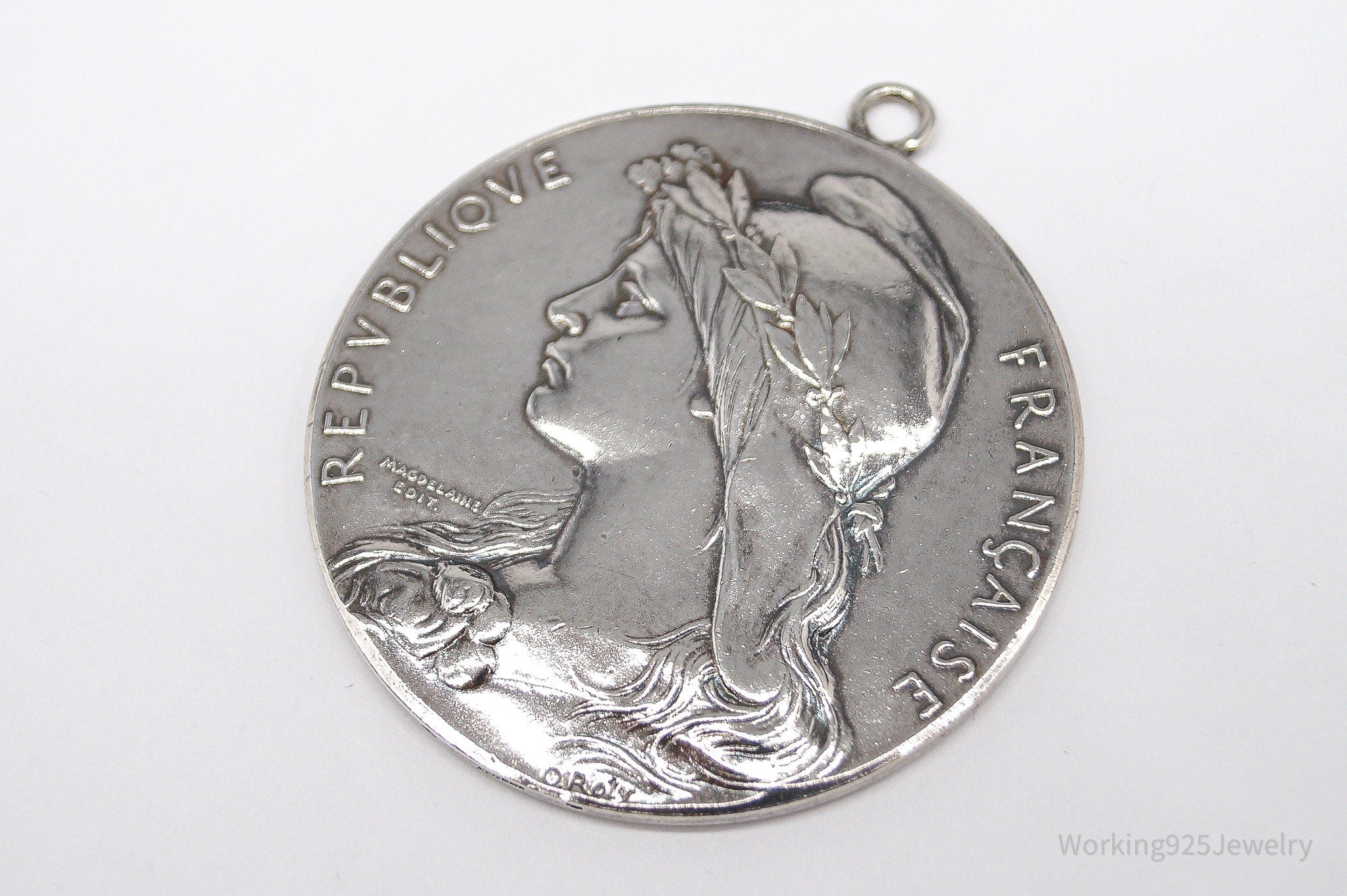 RARE Large Antique 1909 Nogent Joinville Sailing Society France Silver Medal