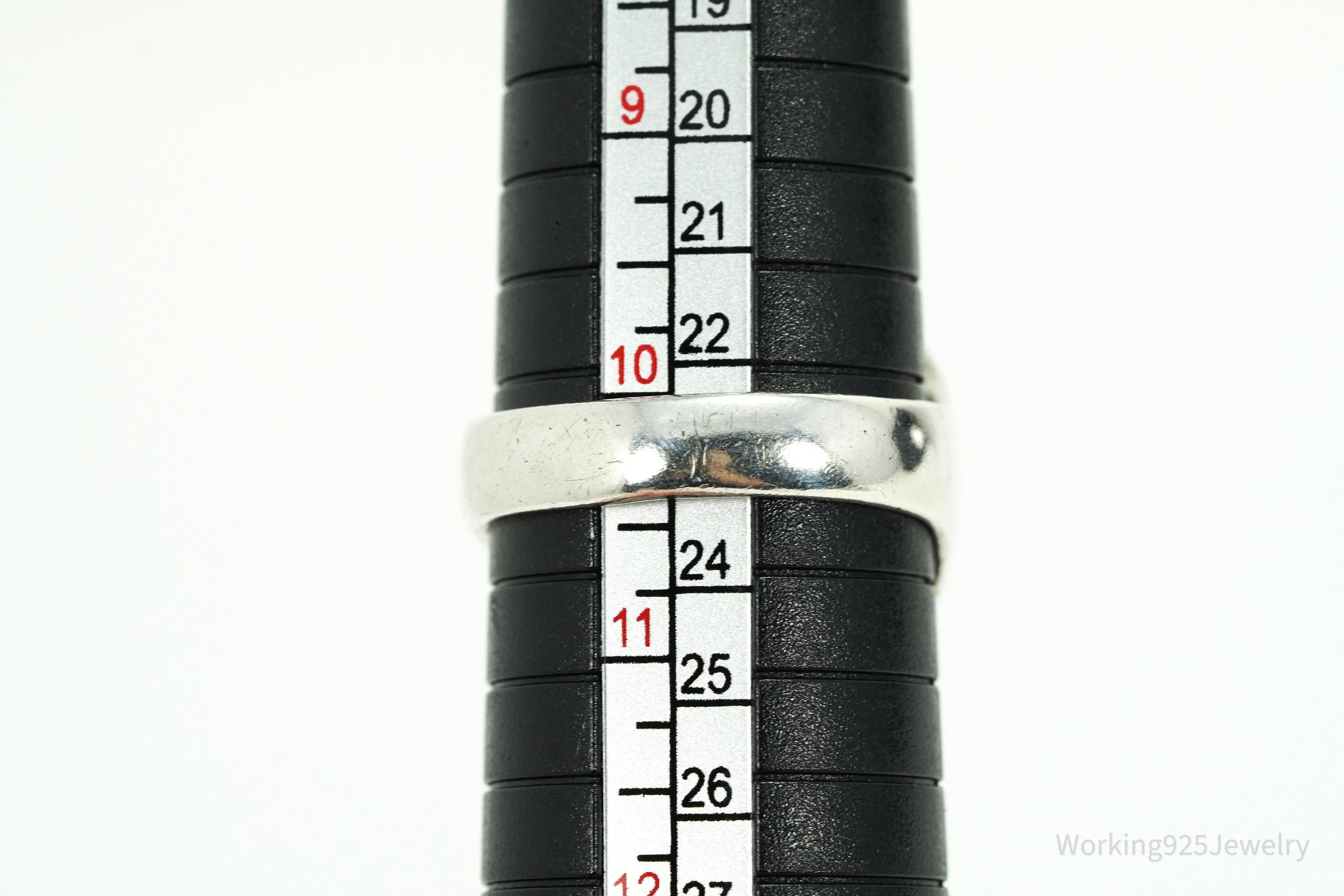 Vintage Native American Turquoise Silver Ring - Size 10.25