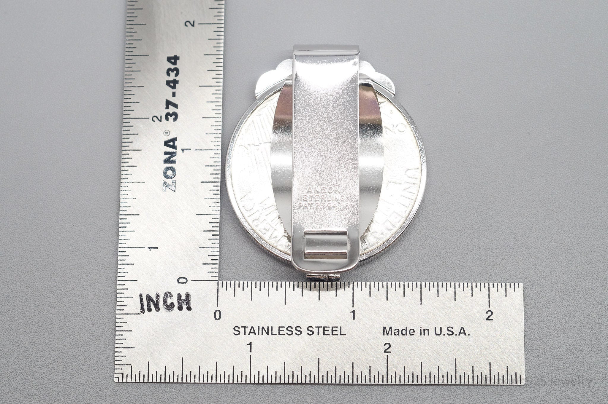 Antique Vintage Anson 1922 Peace Silver Dollar Coin Sterling Silver Money Clip