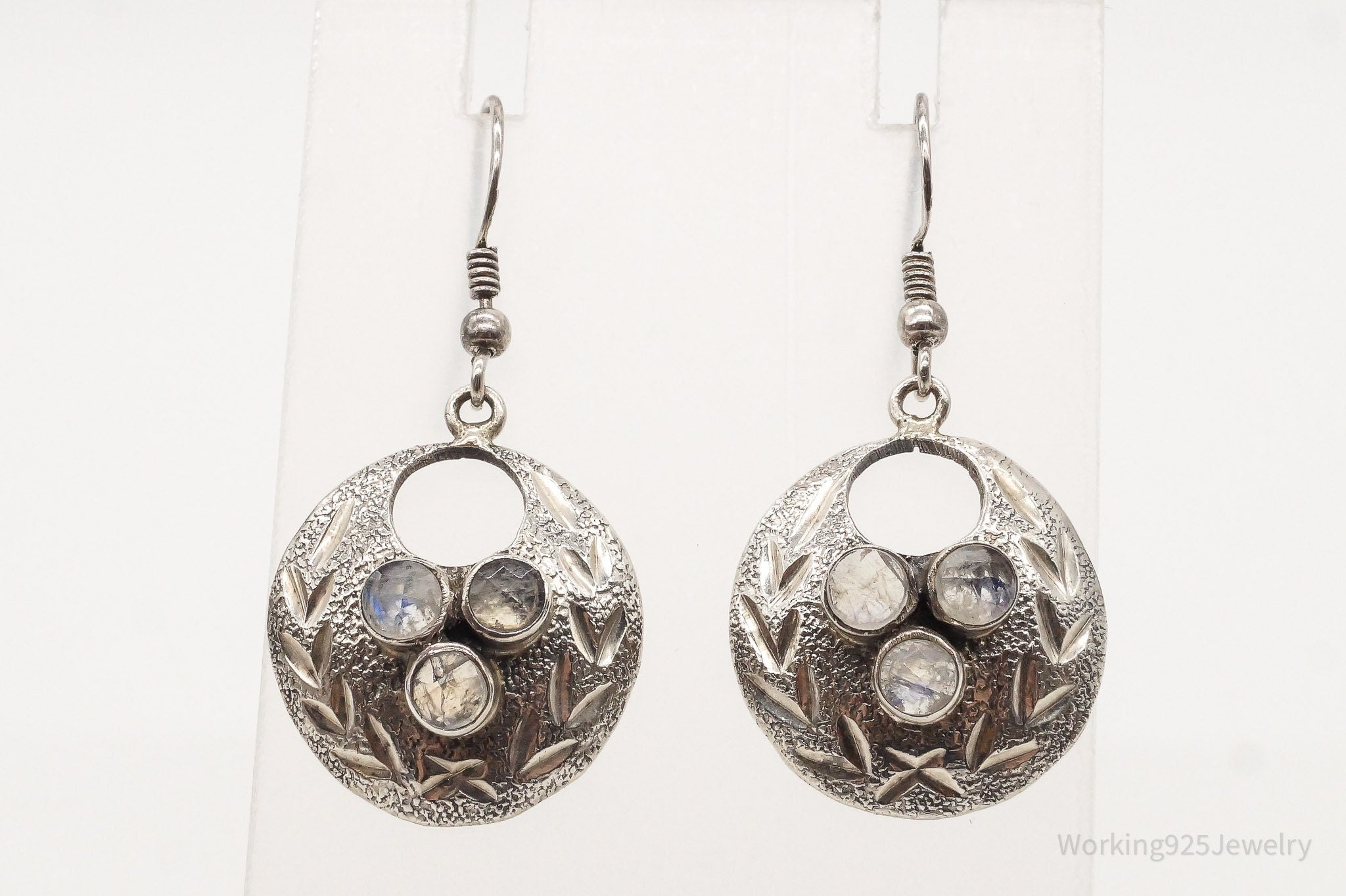 Vintage Moonstone Sterling Silver Earrings