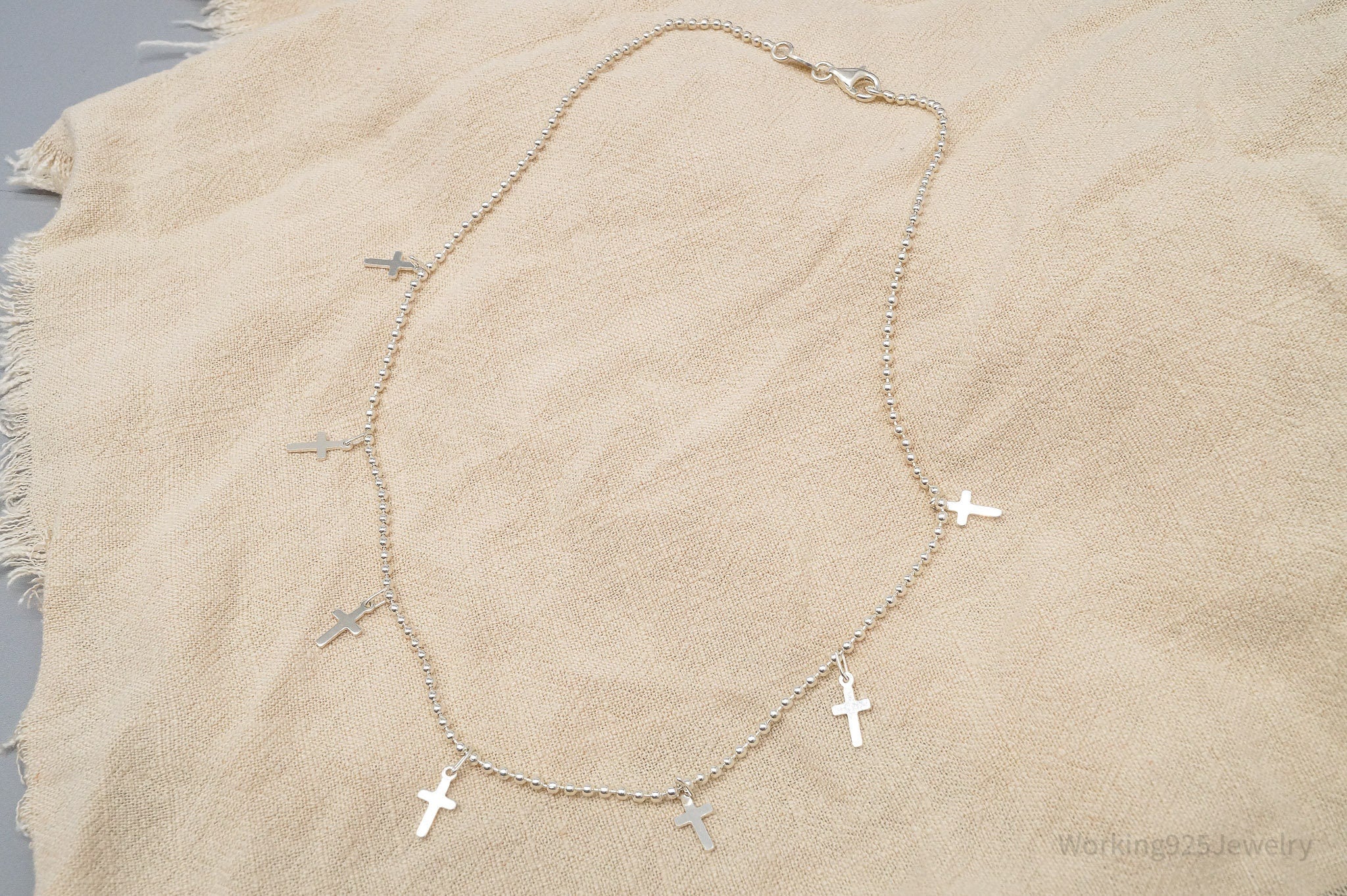 Vintage Designer Crosses Sterling Silver Necklace 16"