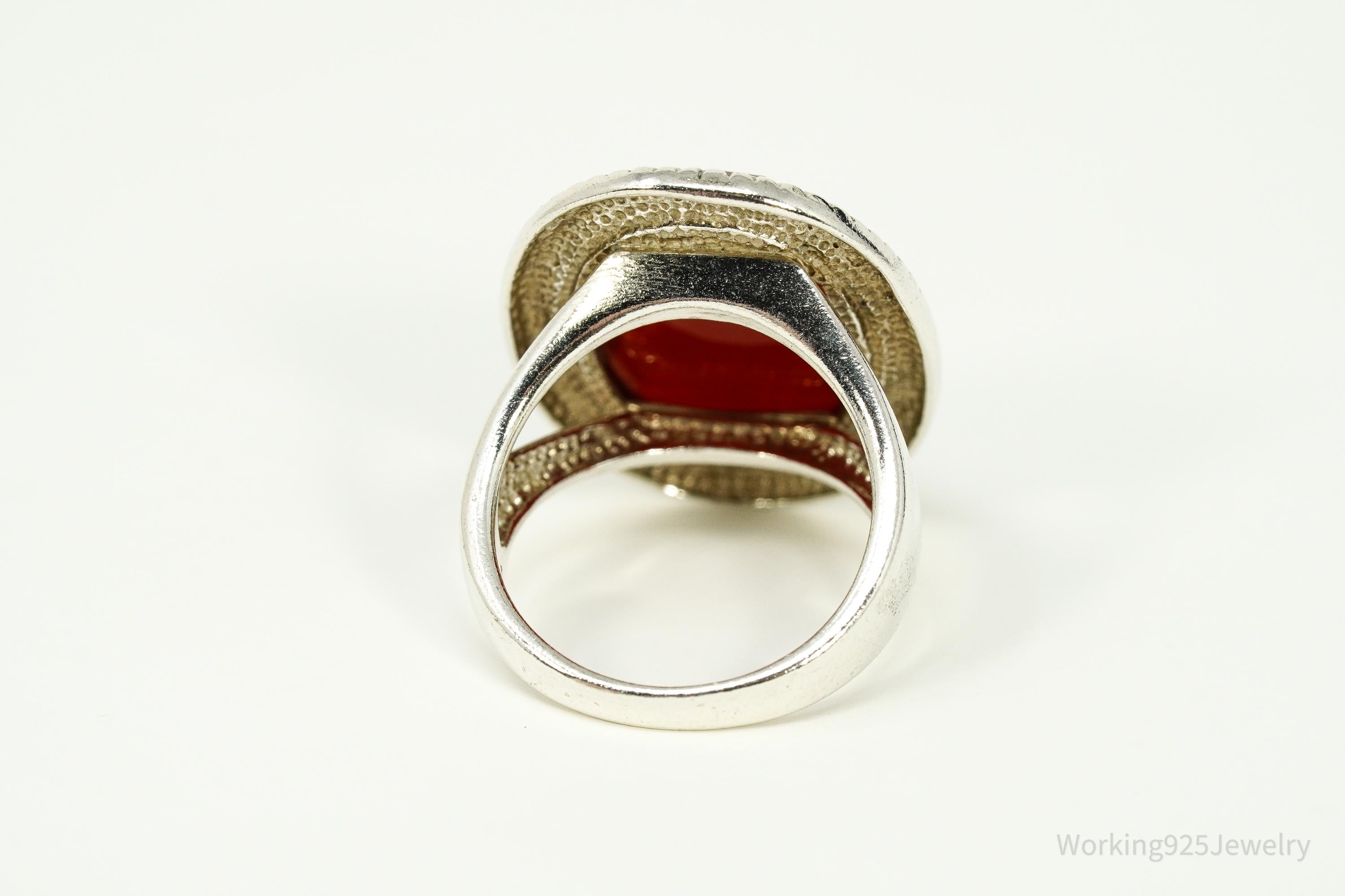 Vintage Designer Whitney Kelly Carnelian Sterling Silver Ring - Size 6