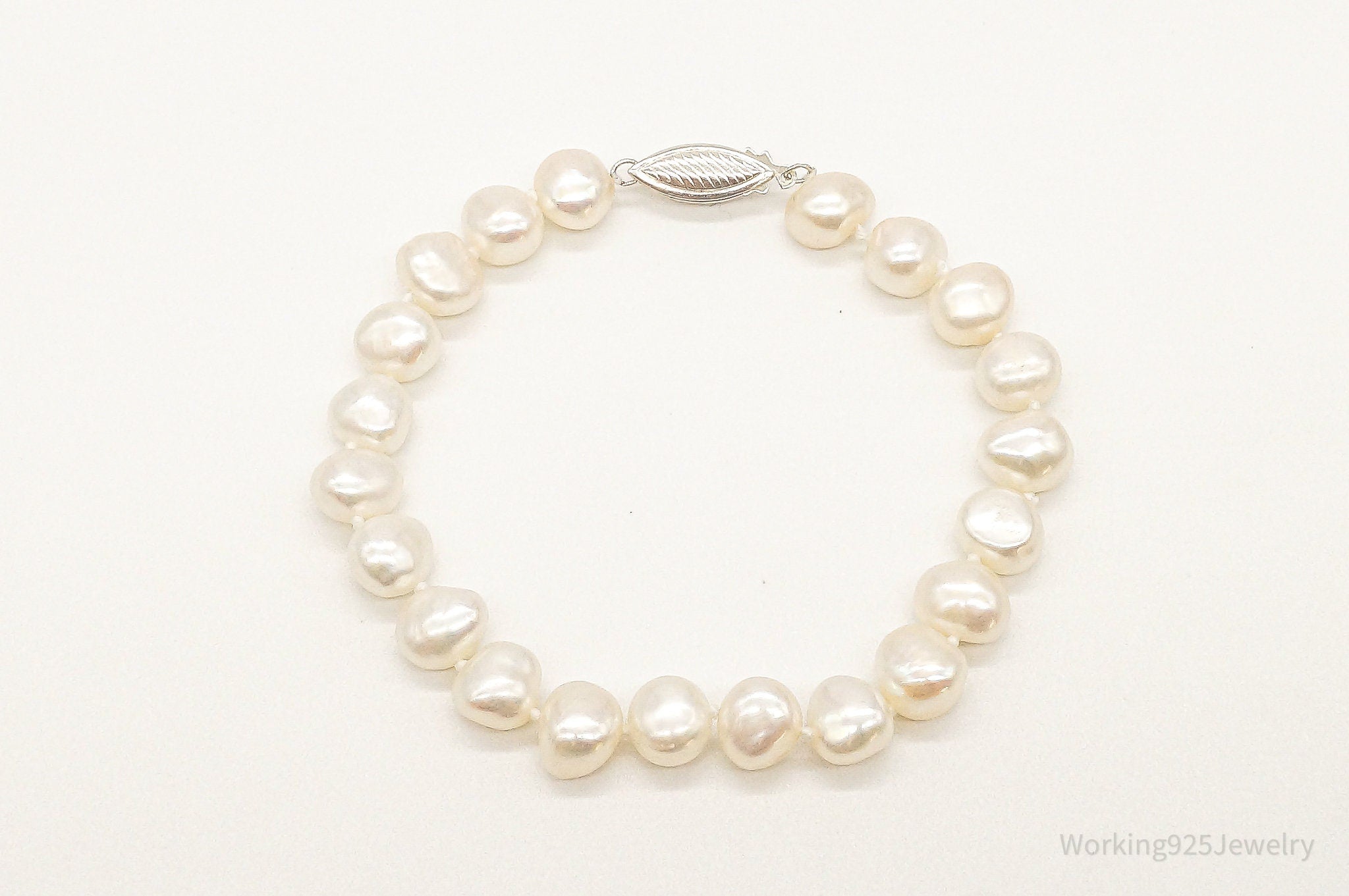 Vintage Pearl Sterling Silver Bracelet