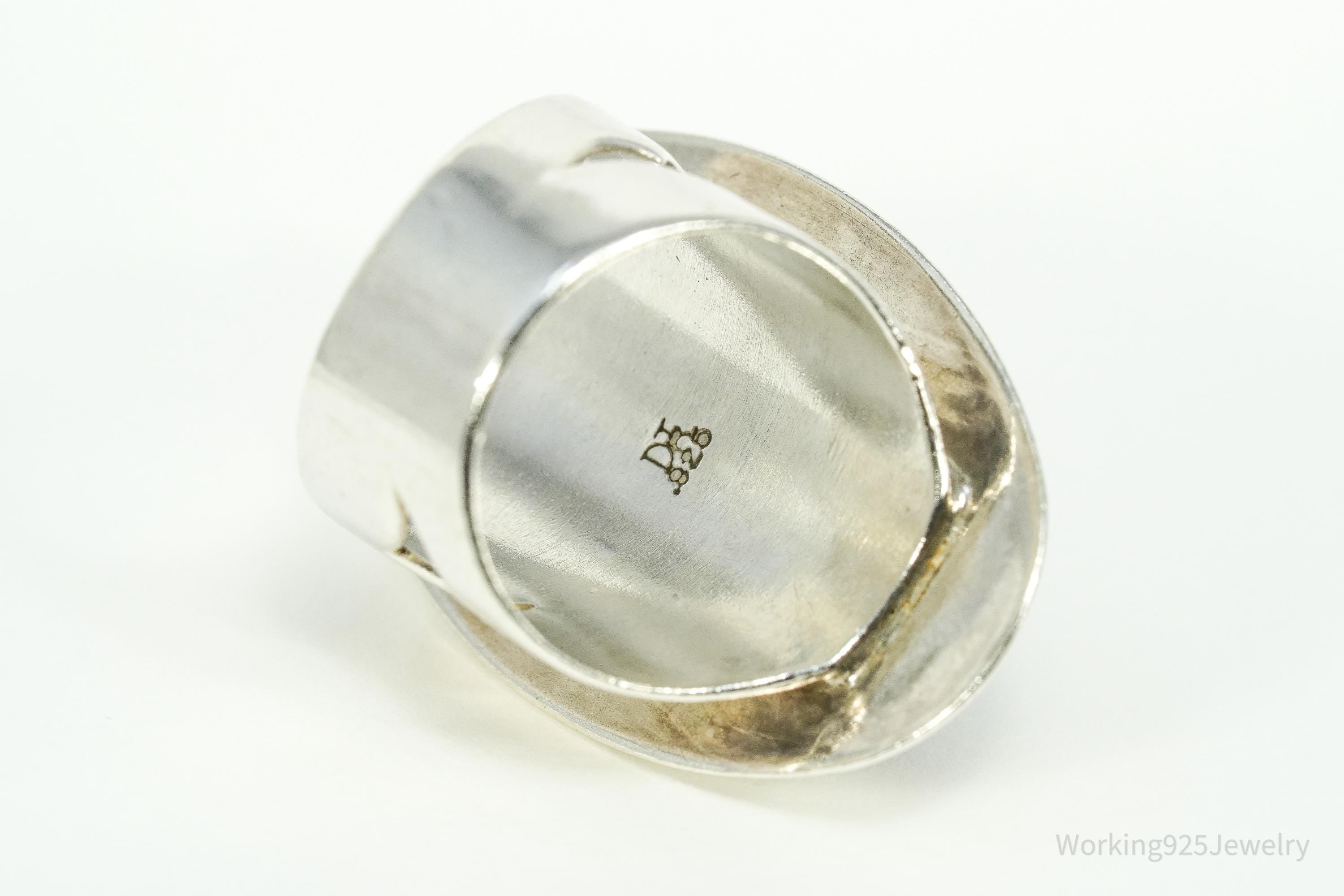 Vintage Desert Rose Trading Co Purple Jade Sterling Silver Ring Size 7