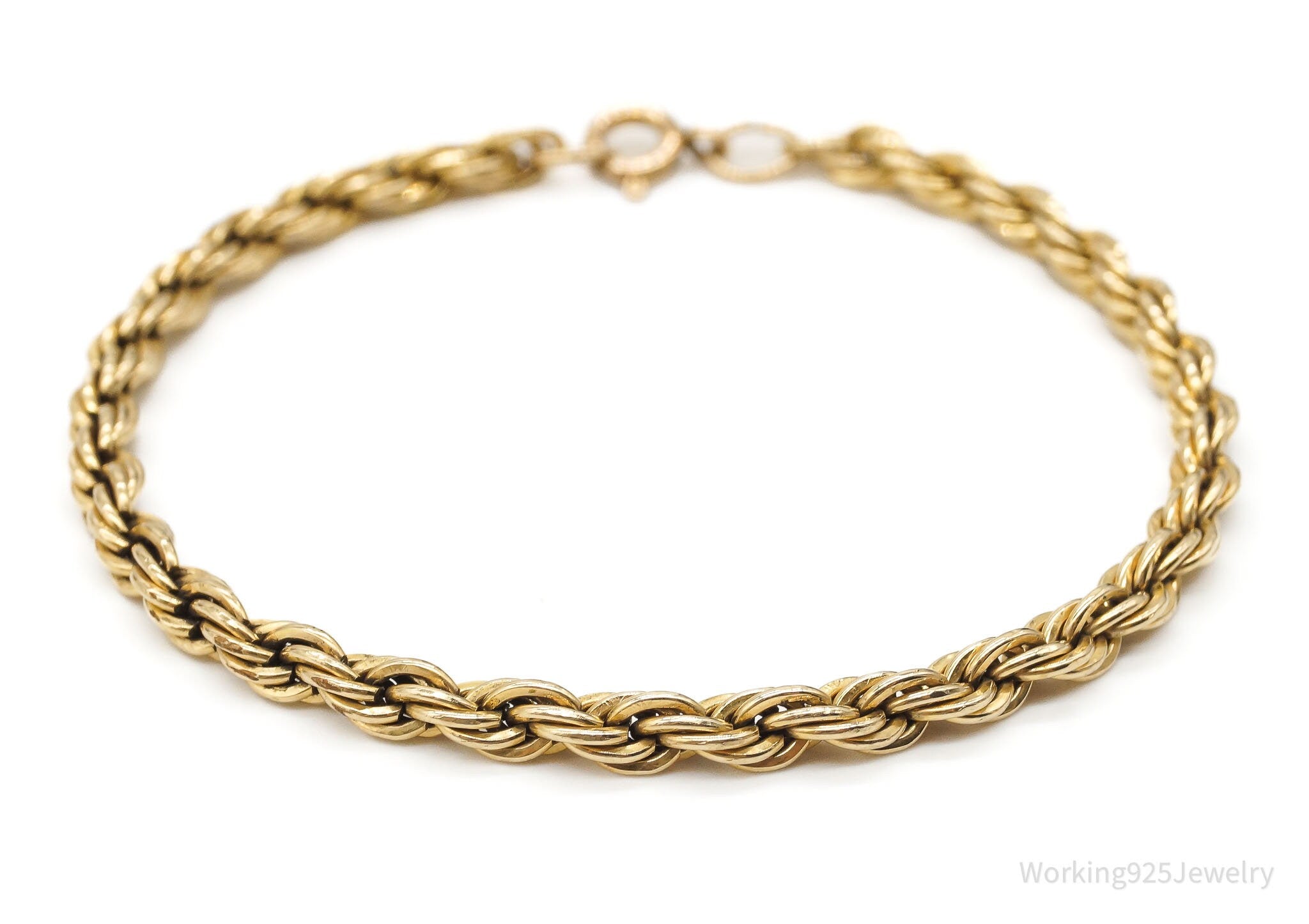 Vintage 1/20 12K Gold Filled Rope Chain Bracelet