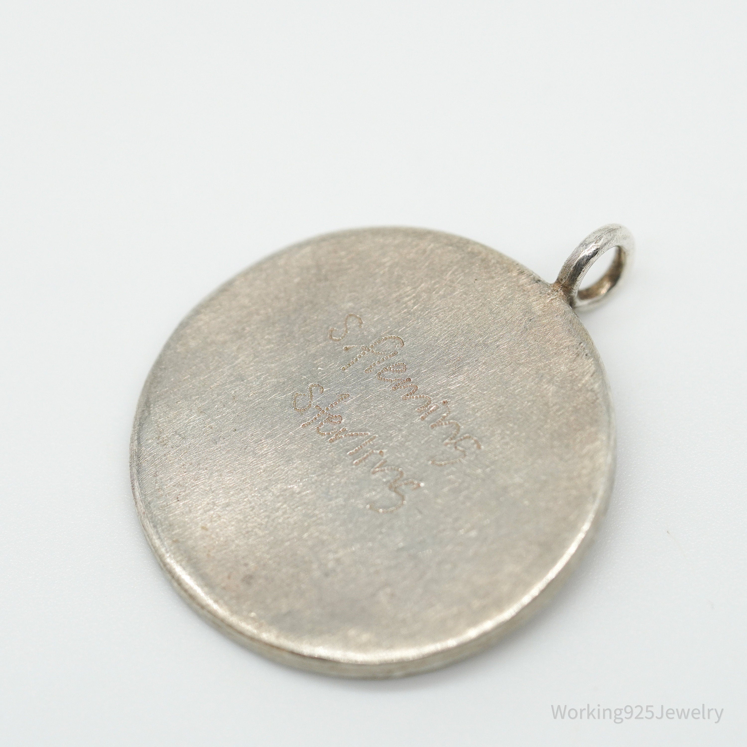 Vintage Designer S. Fleming Flowers Sterling Silver Necklace Pendant