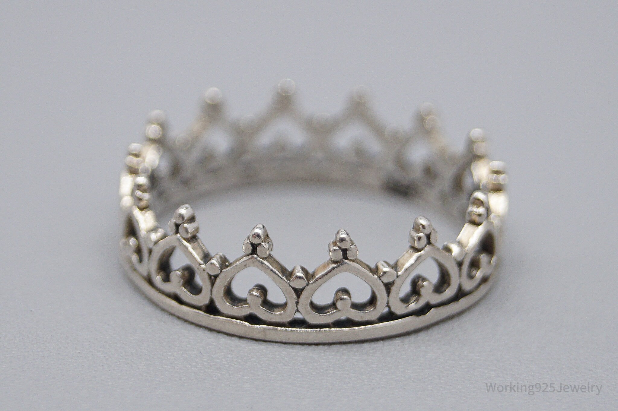 Vintage Crown Sterling Silver Ring - Size 8.75