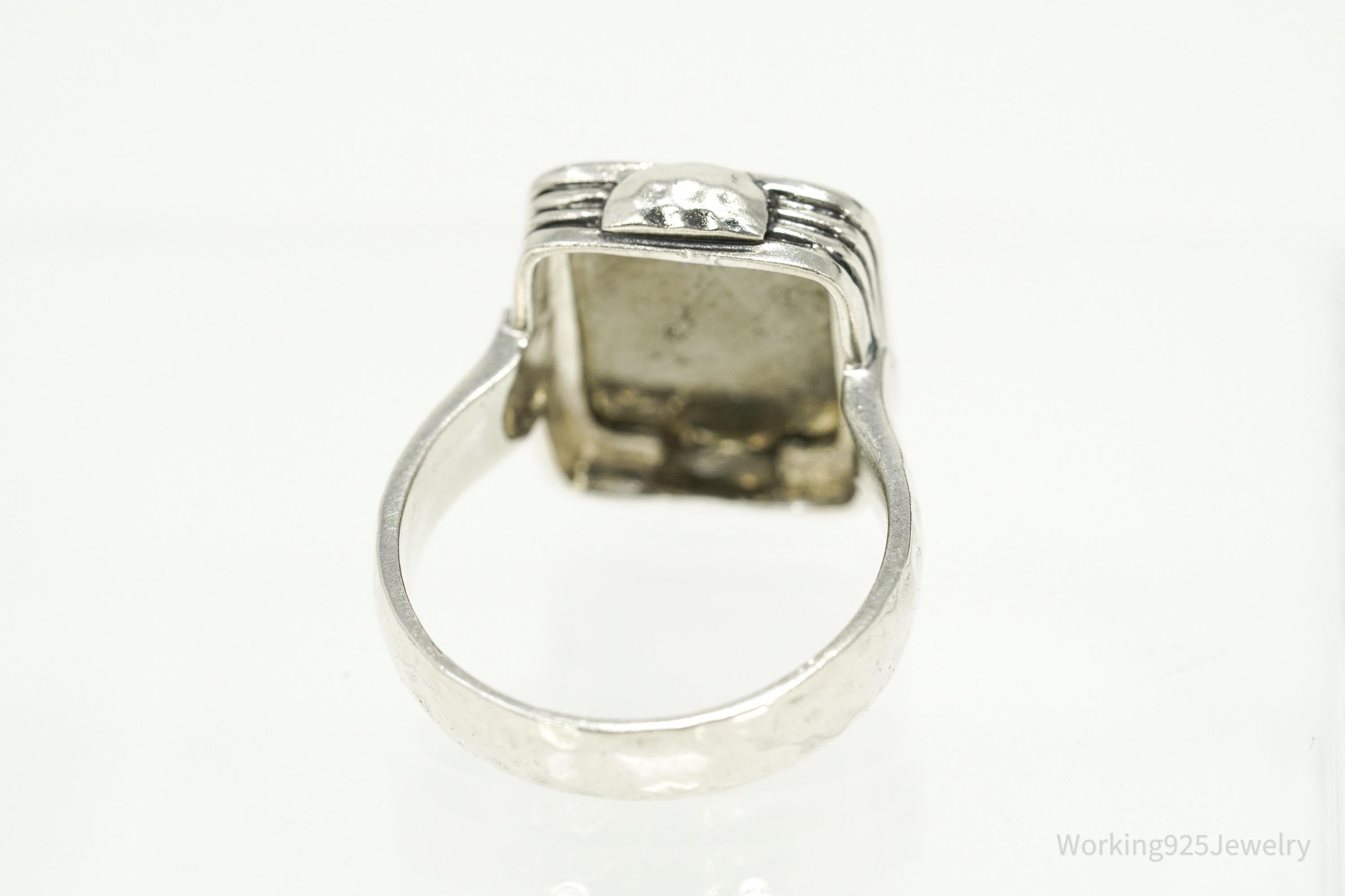 Vintage Designer Silpada Retired Pyrite Sterling Silver Ring - Size 11