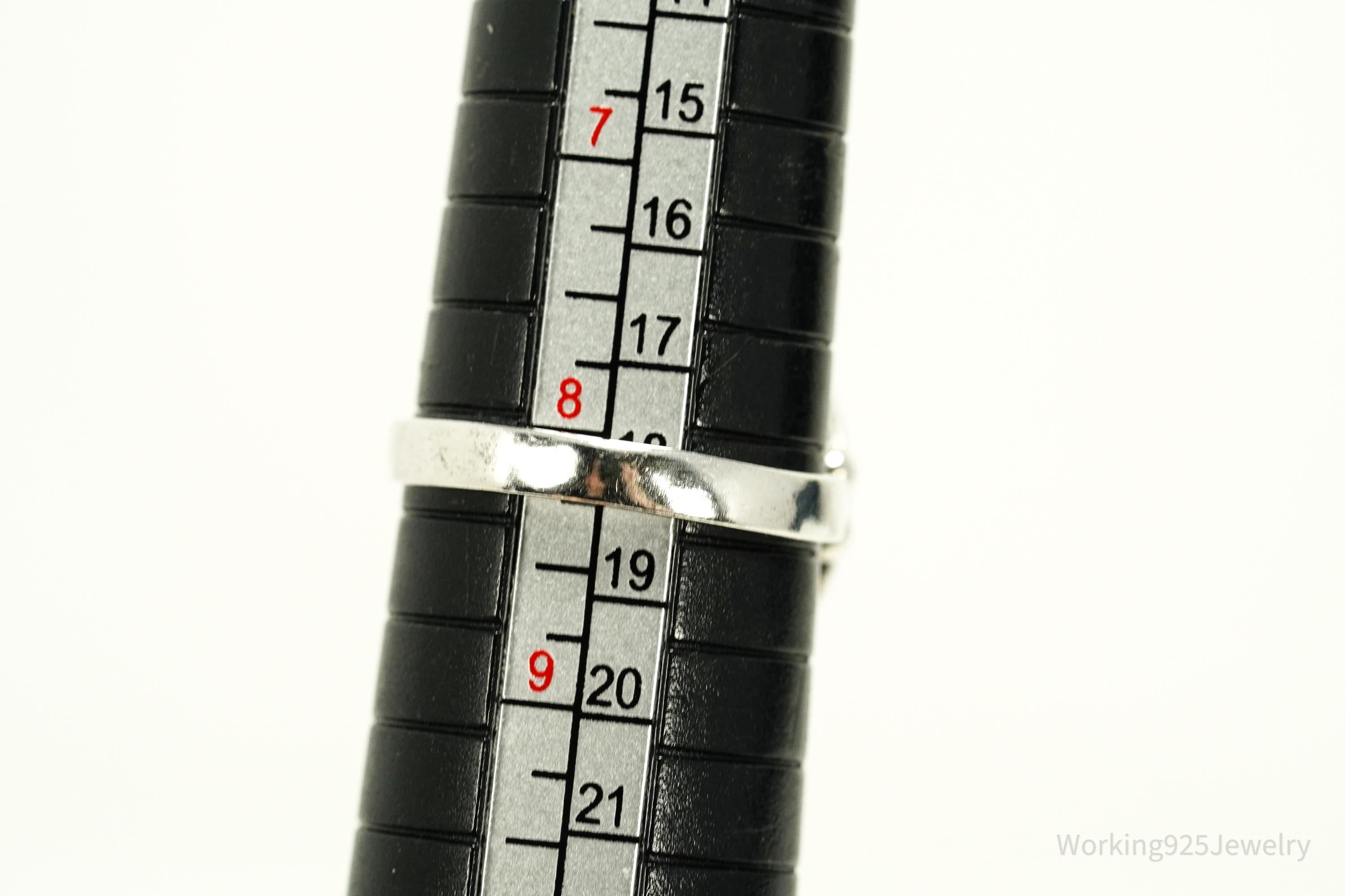 Vintage Black Onyx Sterling Silver Ring - Size 8.25