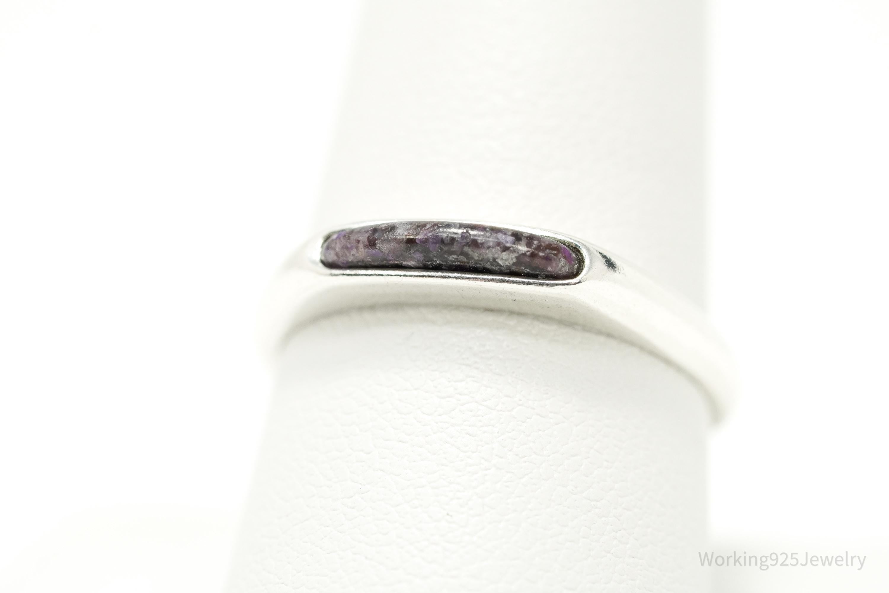 Vintage Native Designer Carolyn Pollack Crushed Amethyst Sterling Silver Ring - Size 9.25