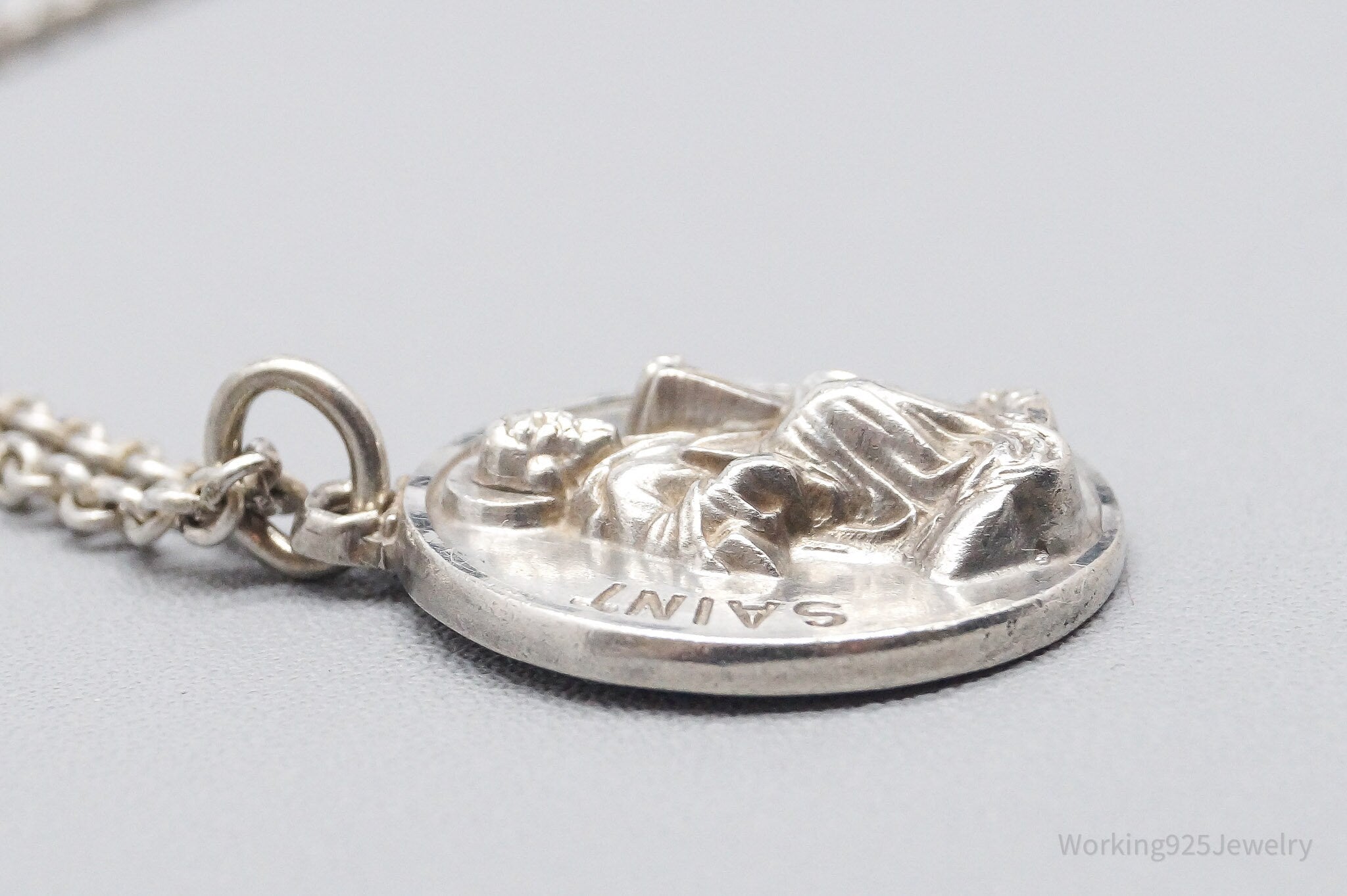 ATQ VTG Creed Saint Luke Sterling Silver Necklace - 16"