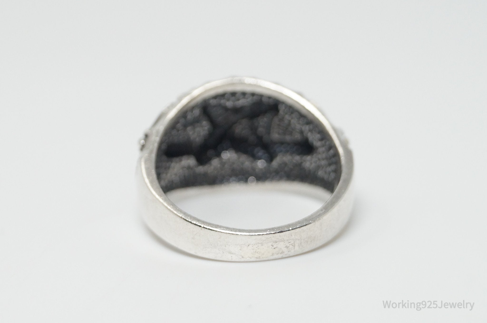 Antique Designer WM Co Grape Vine Sterling Silver Ring - Size 12