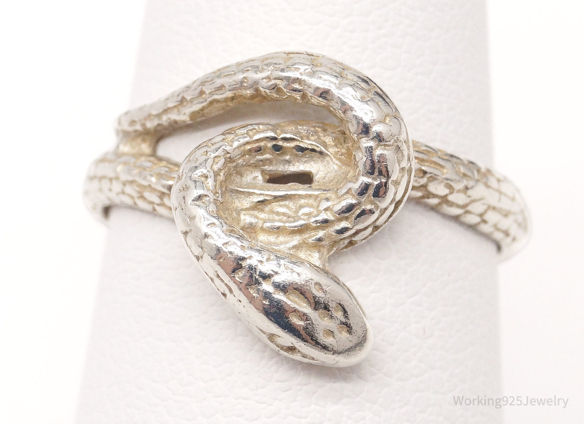 Vintage Snake Sterling Silver Ring - Size 7