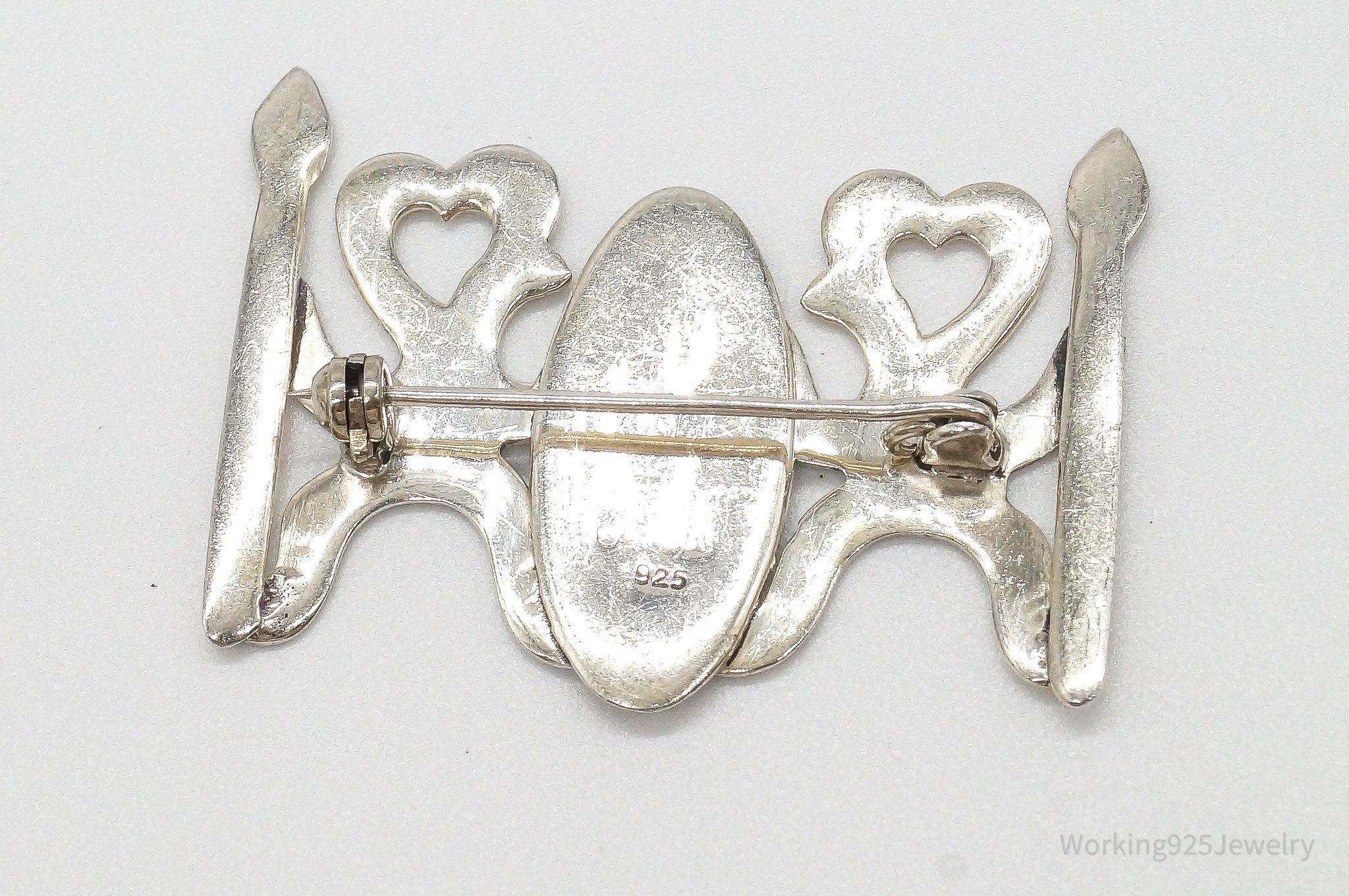 Vintage Modernist Sterling Silver Brooch Pin